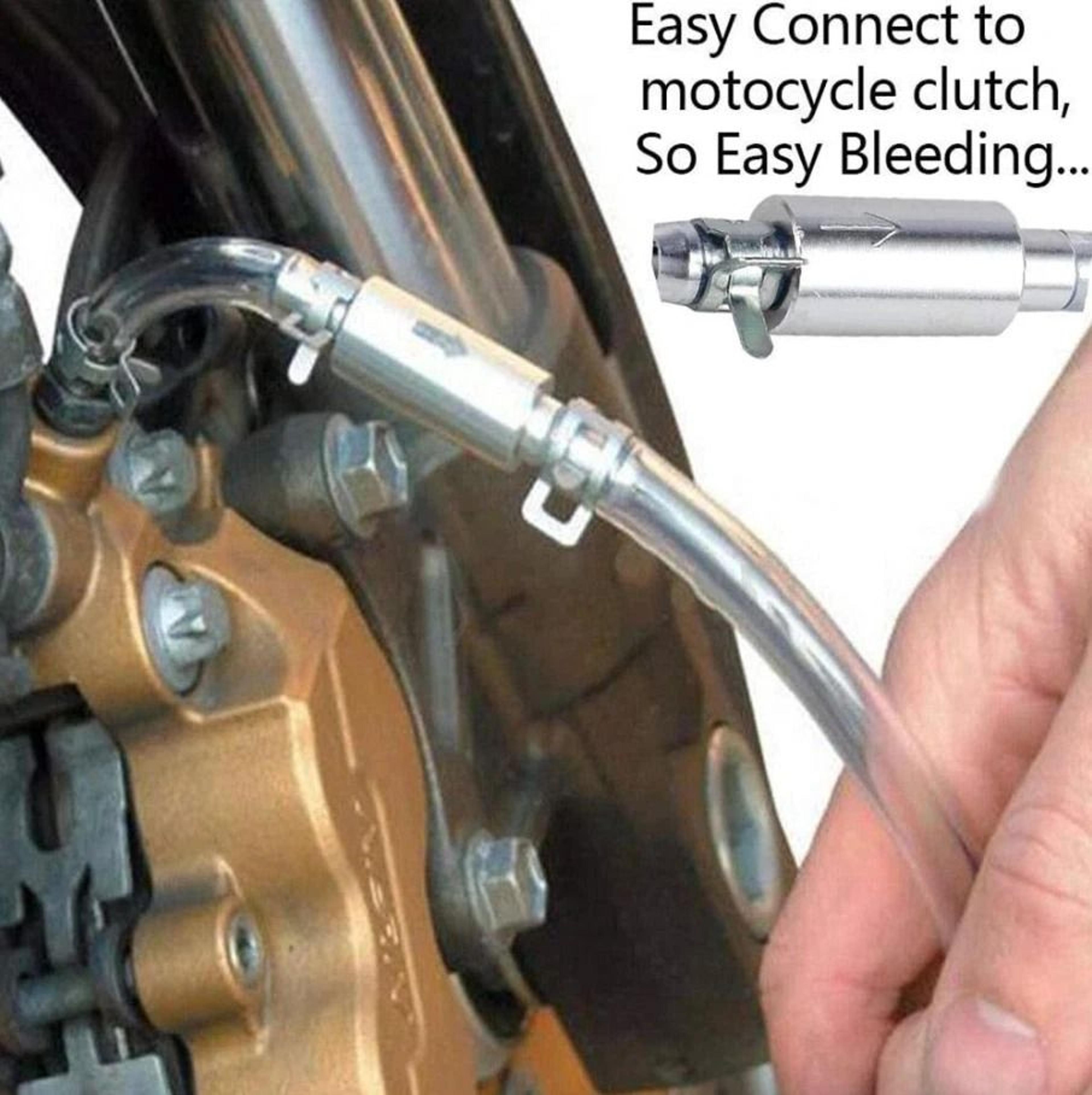 Car  Motorcycle Brake Clutch Bleeder Hose Set With OneWay Valve Tool 2