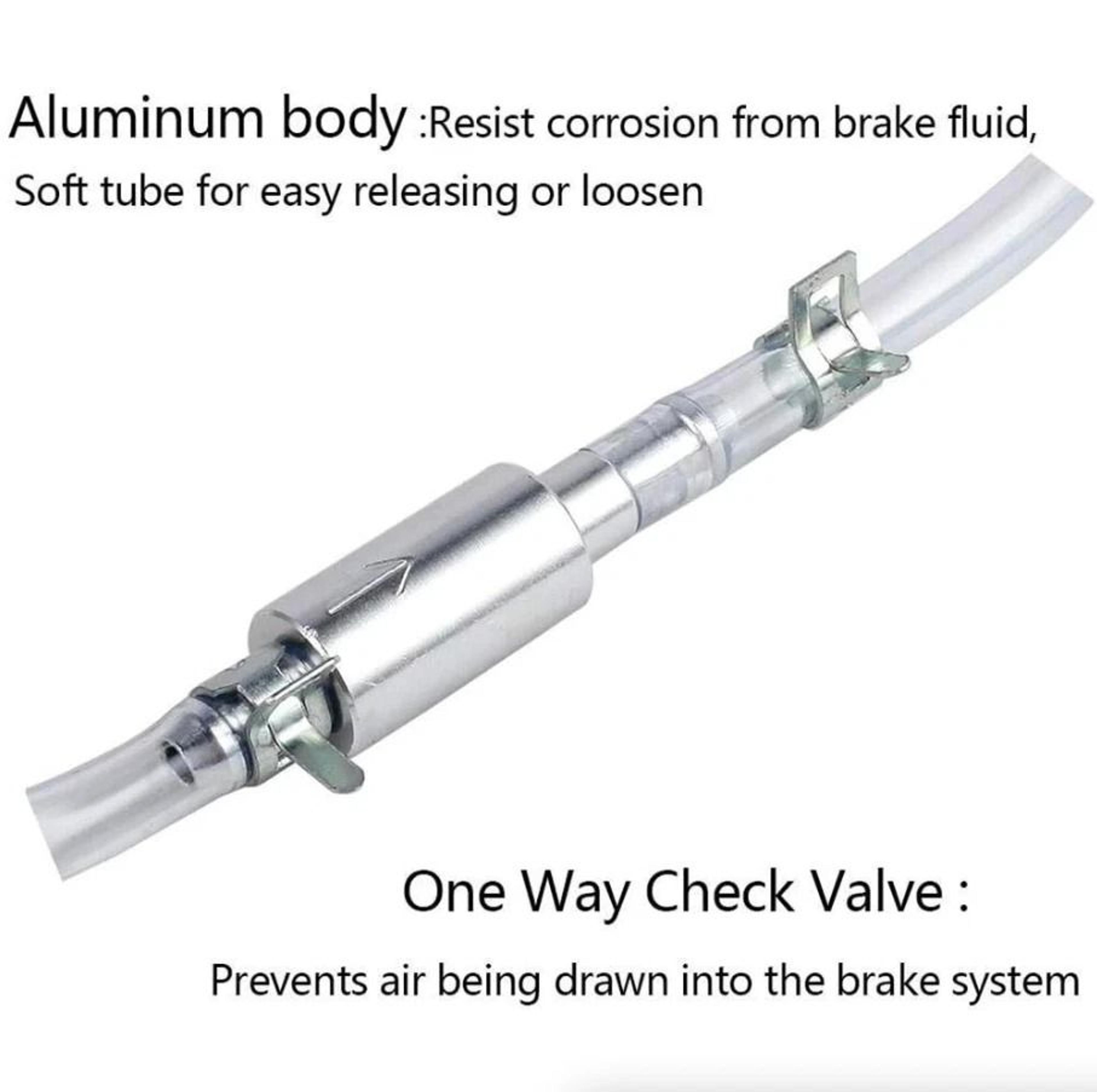 Car  Motorcycle Brake Clutch Bleeder Hose Set With OneWay Valve Tool 4