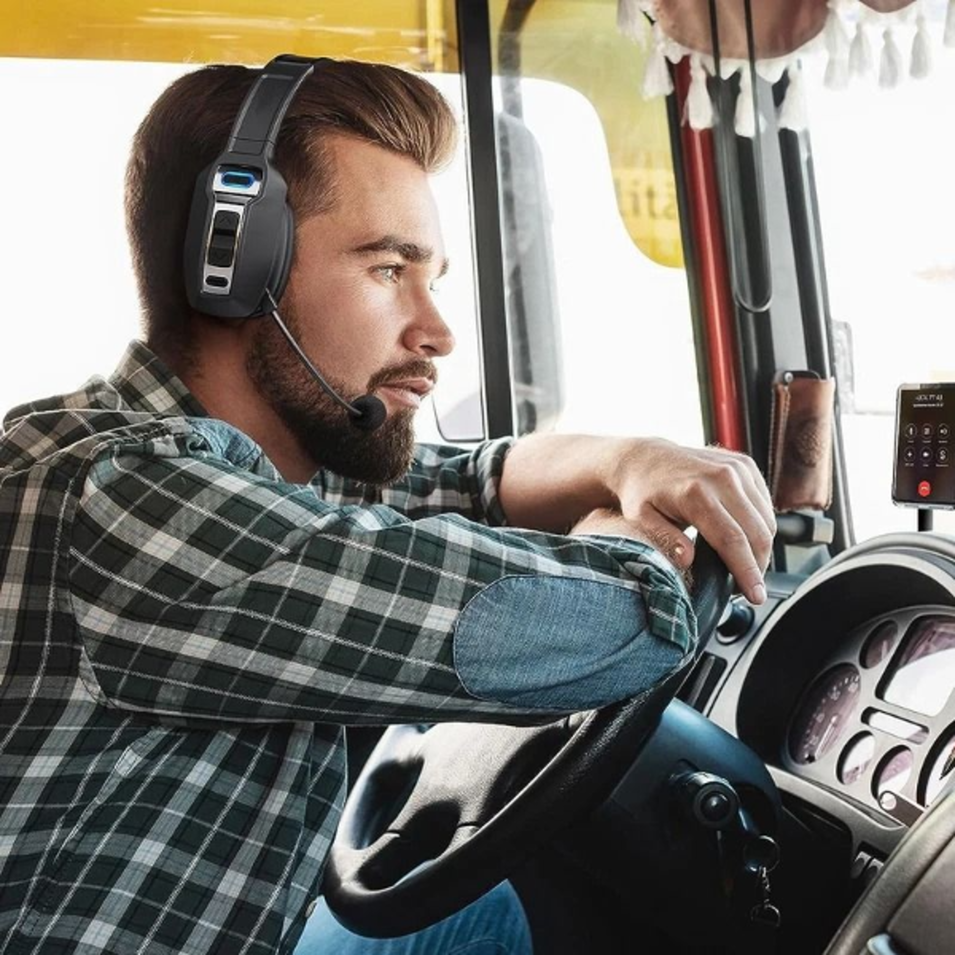 trucker bluetooth wireless headset with noise cancelling mic - premium sound