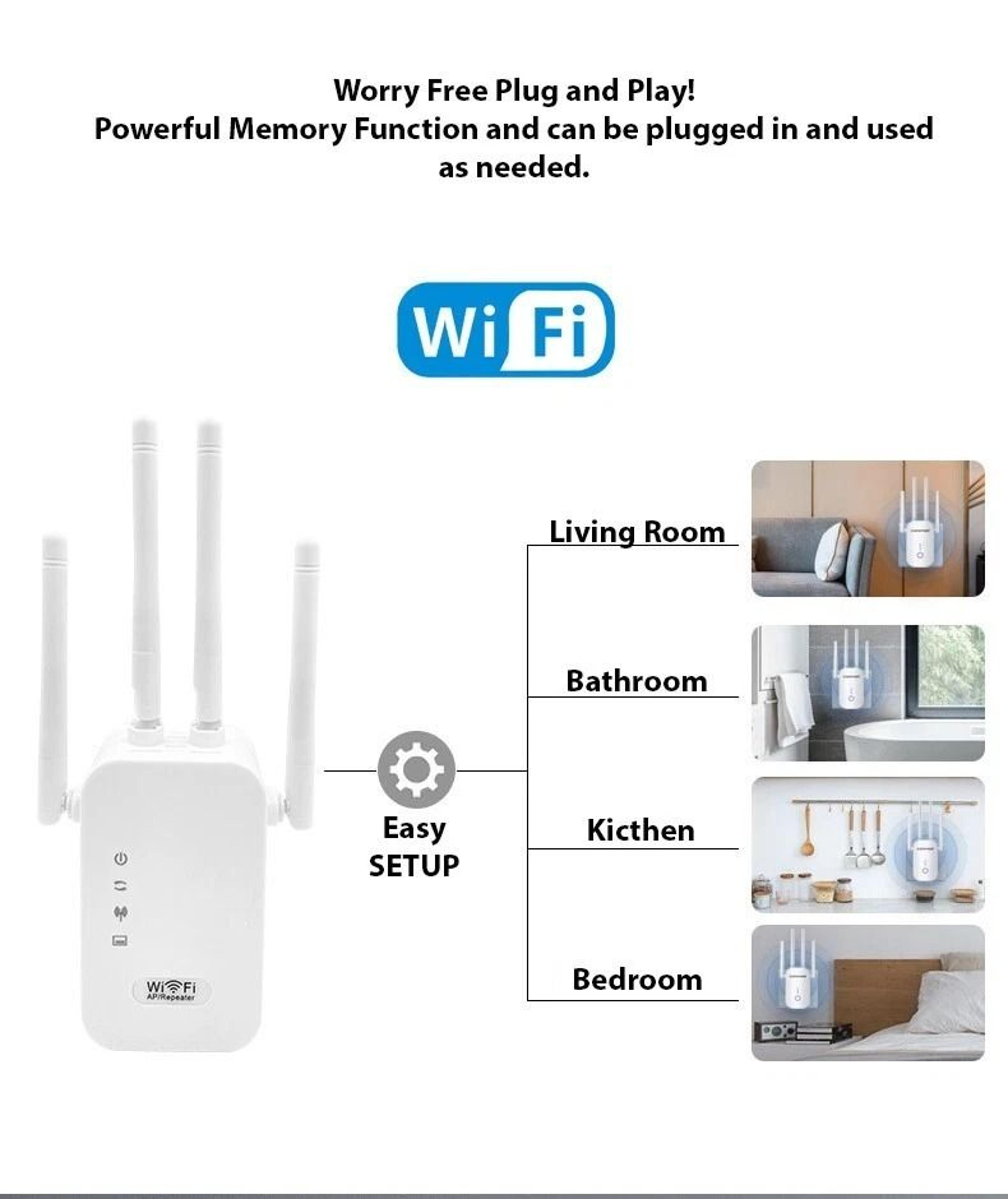 WiFi Range Extender  Internet Booster Network Router Wireless Signal Repeater 2