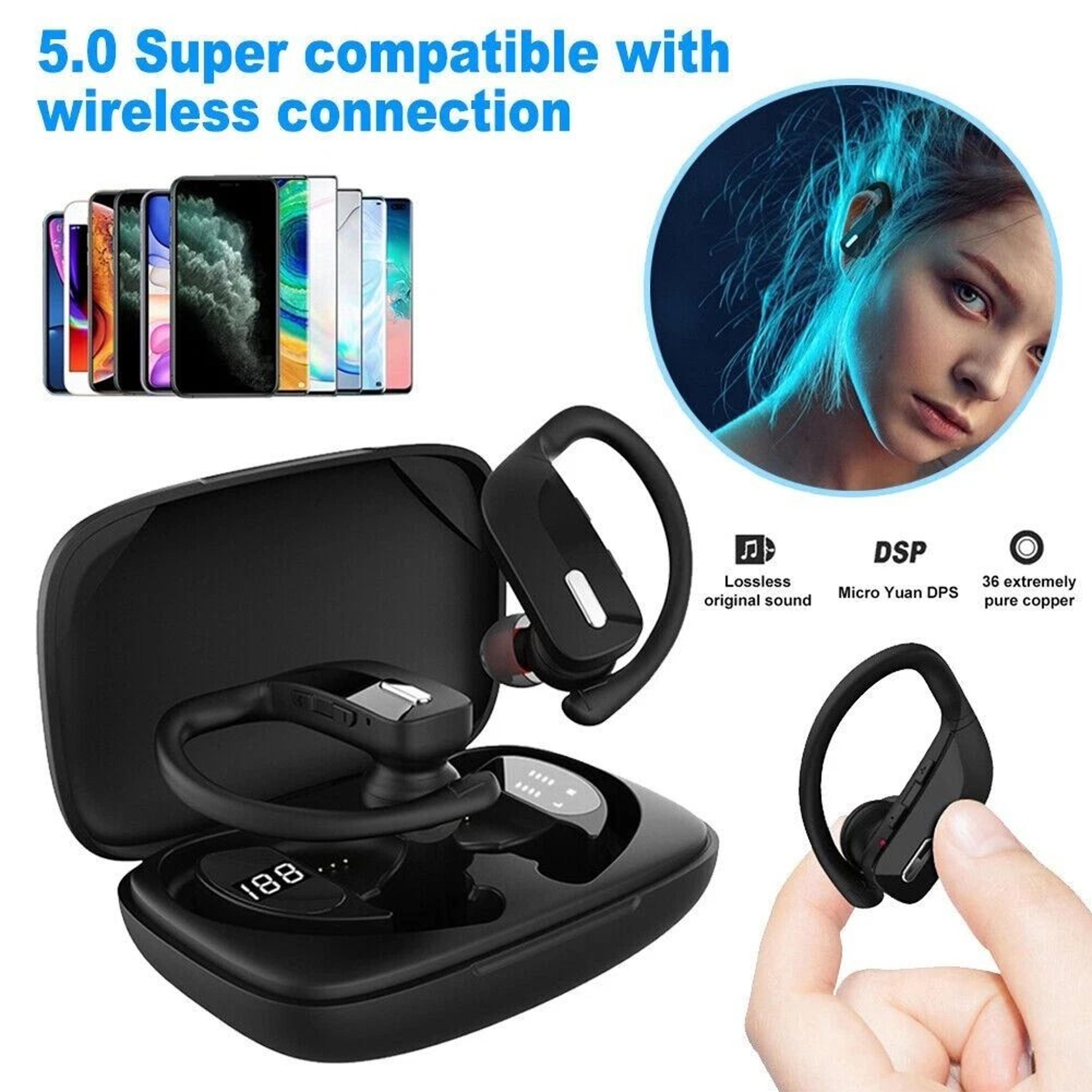 Bluetooth Wireless Earbuds With Ear Hook Headphones 6