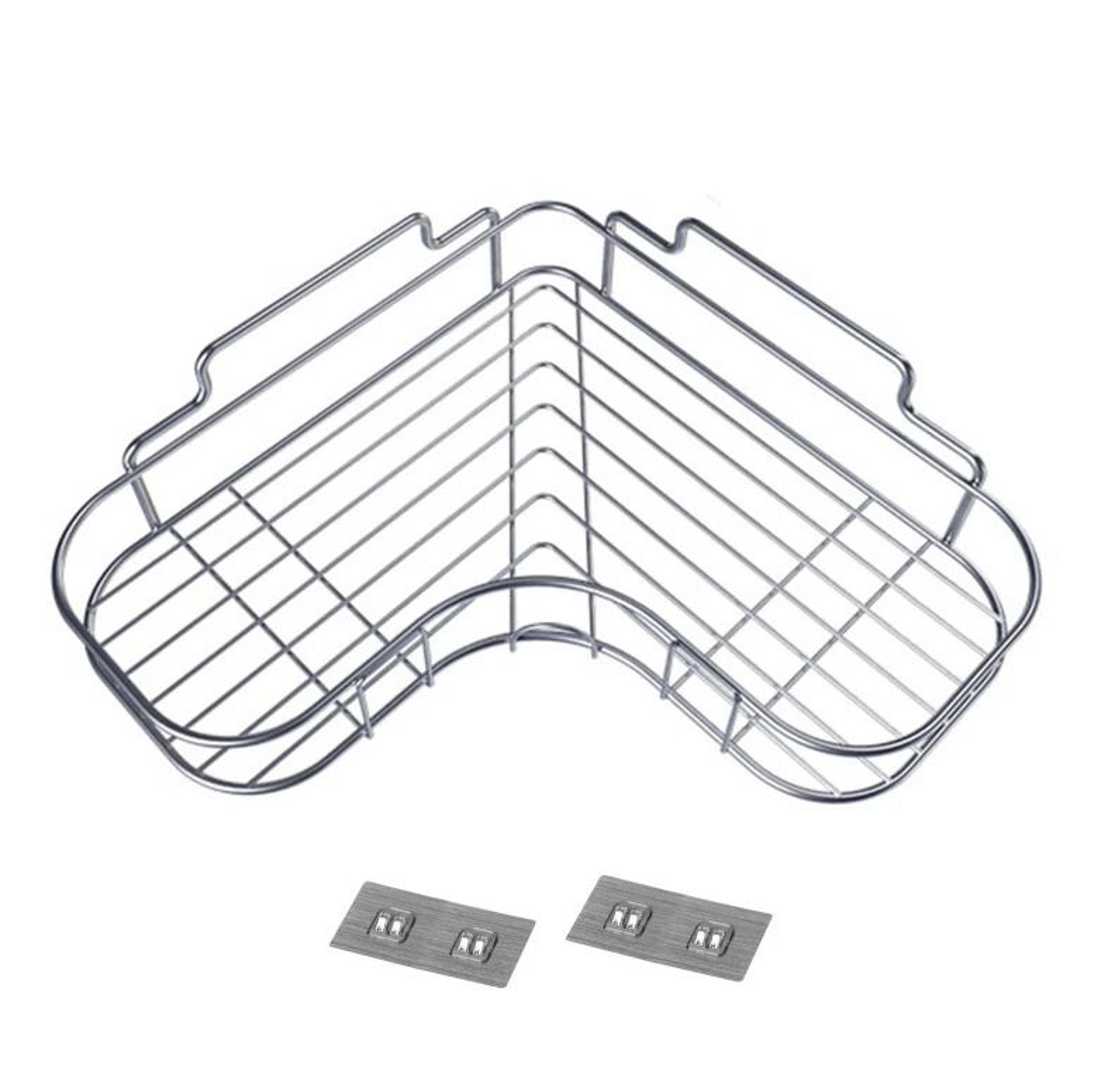 Rustproof Corner Shower Caddy  Triangular Rack Bathroom Storage Shelf Organizer With NoDrill Adhesi 9