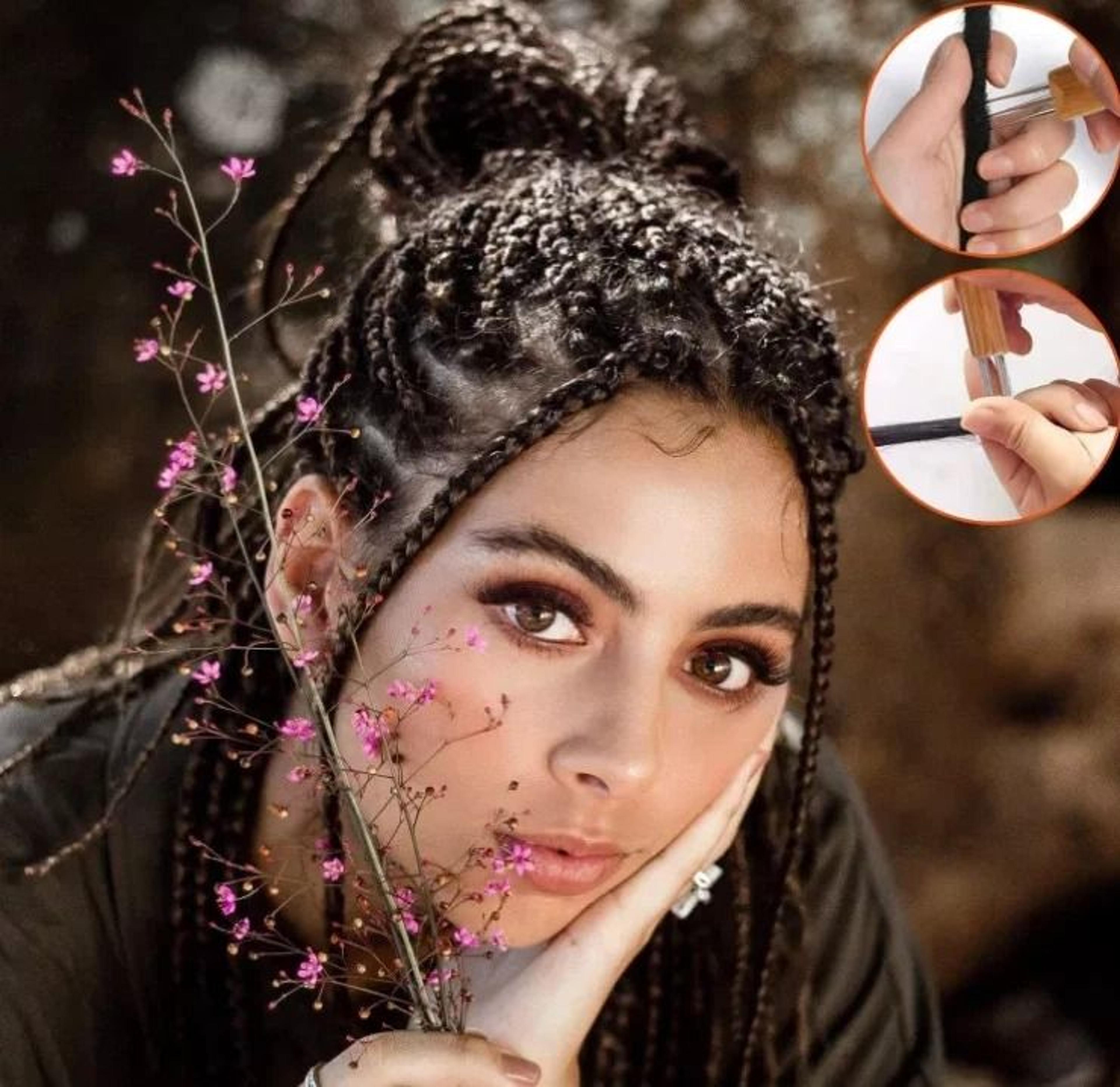diy crochet needle hook with bamboo handle – dread knit hair braiding tool set