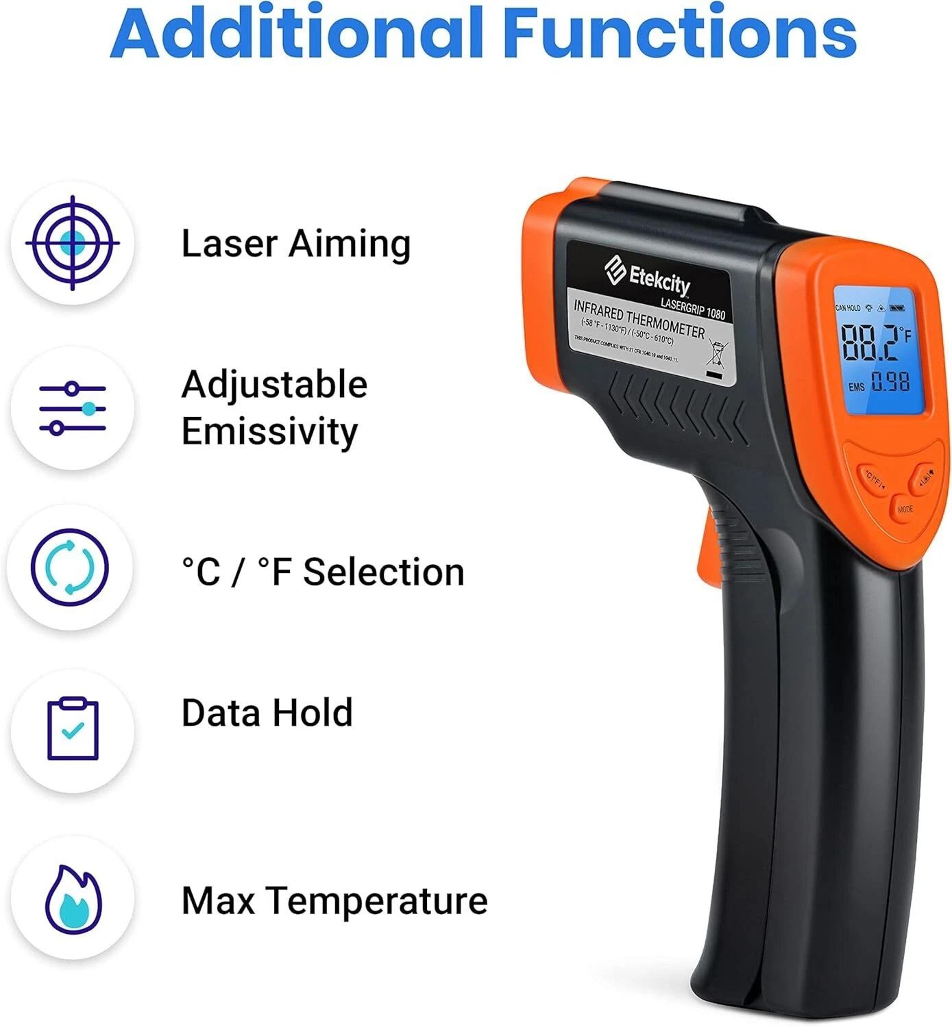 Infrared Laser Thermometer Gun  NoContact Digital Temperature Tester For Precise Measurement 5
