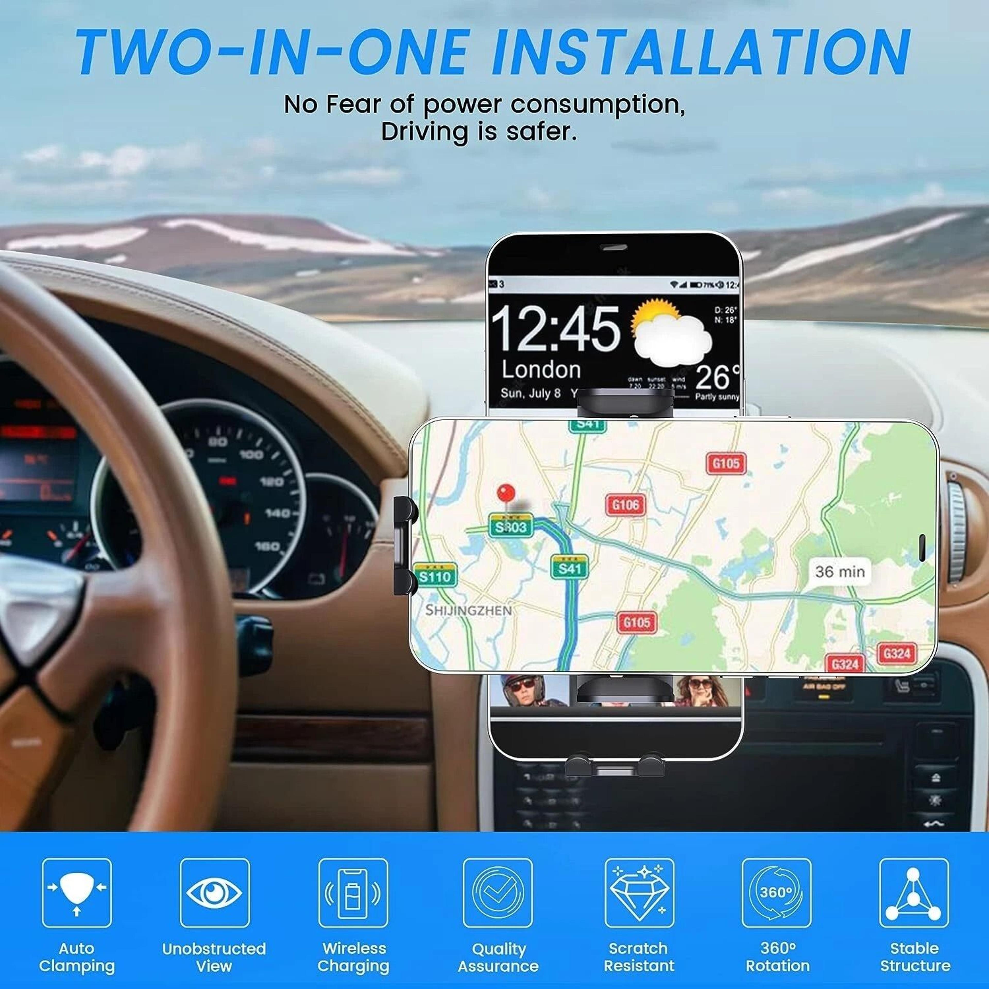 Wireless Car Charger With Magnetic Holder  Fast Charging For Dashboard  AirVent 3
