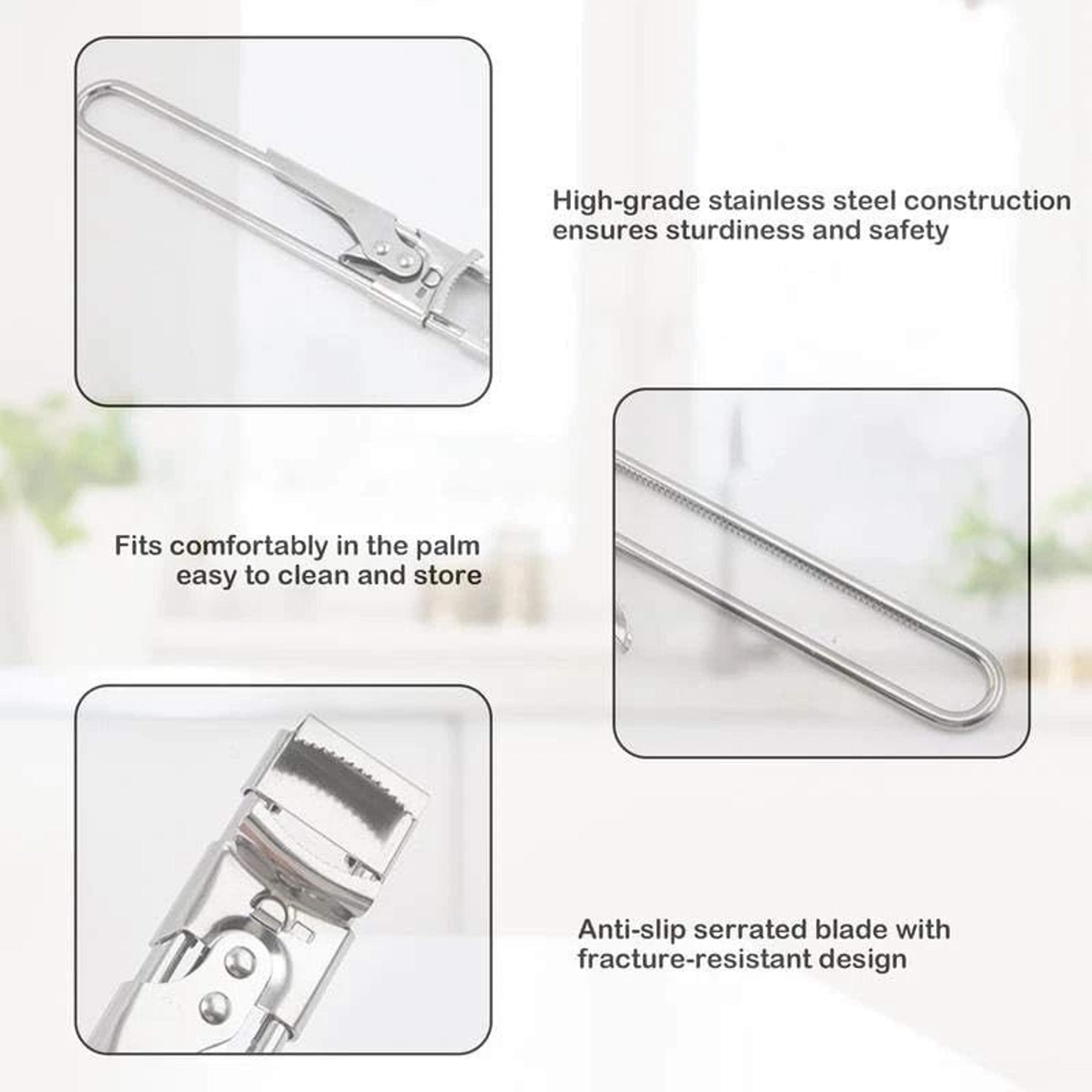 Stainless Steel Adjustable Can Opener  Multifunctional Jar Lid Gripper Tool 2