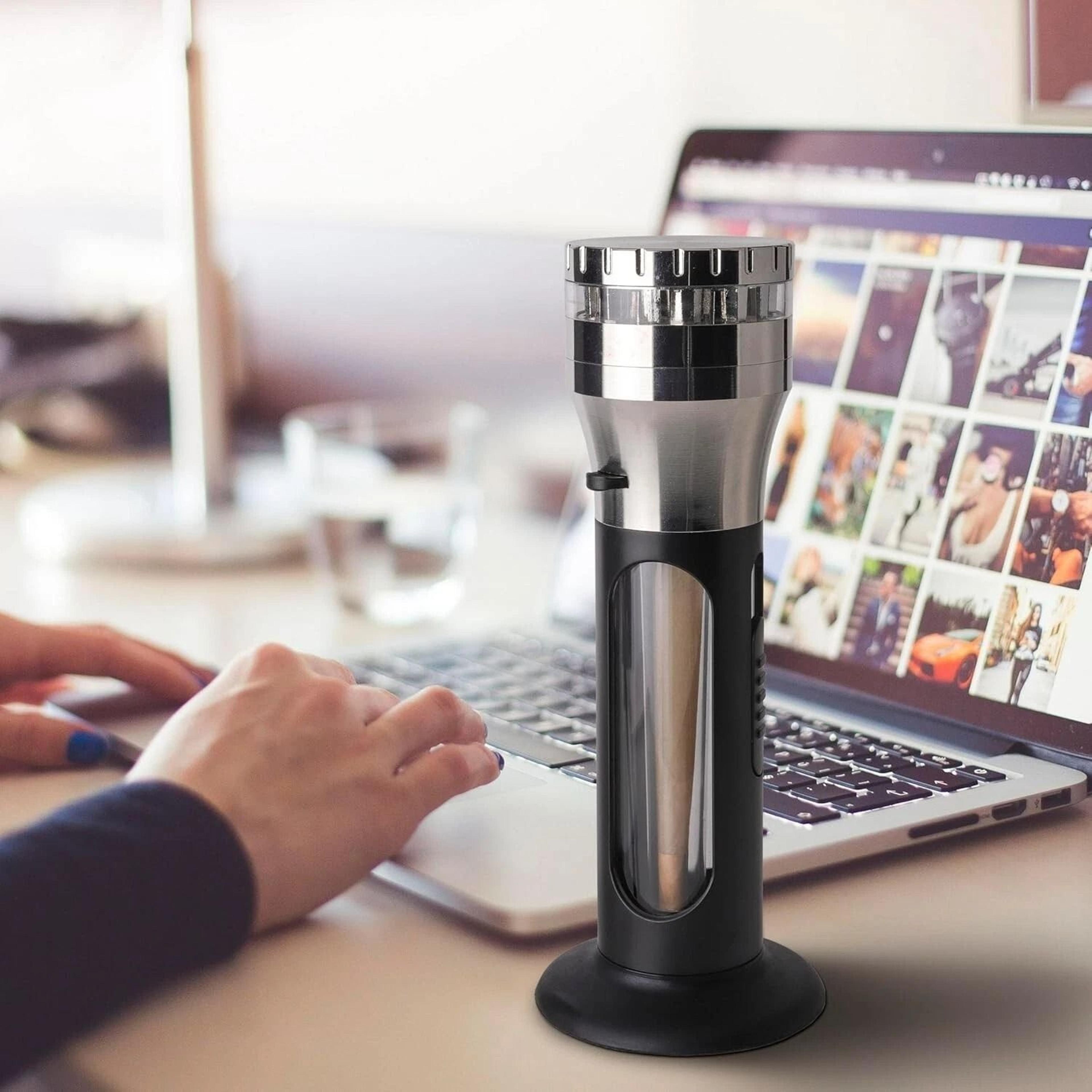 herb grinder & cone loader portable grinder roller & cone filler for effortless rolling