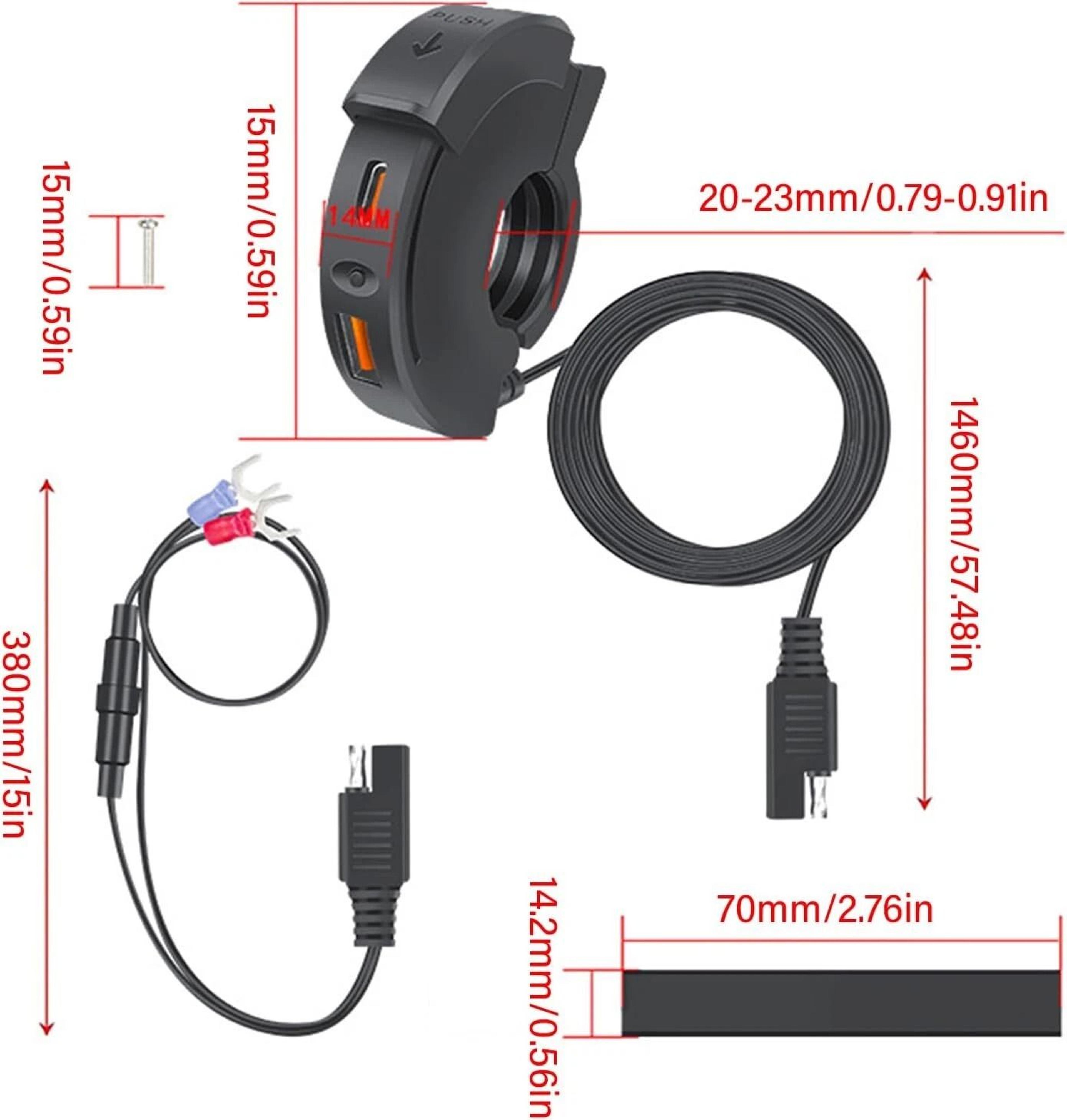 Motorcycle USB Charger  Quick Charge For Phones And ATV Devices 3