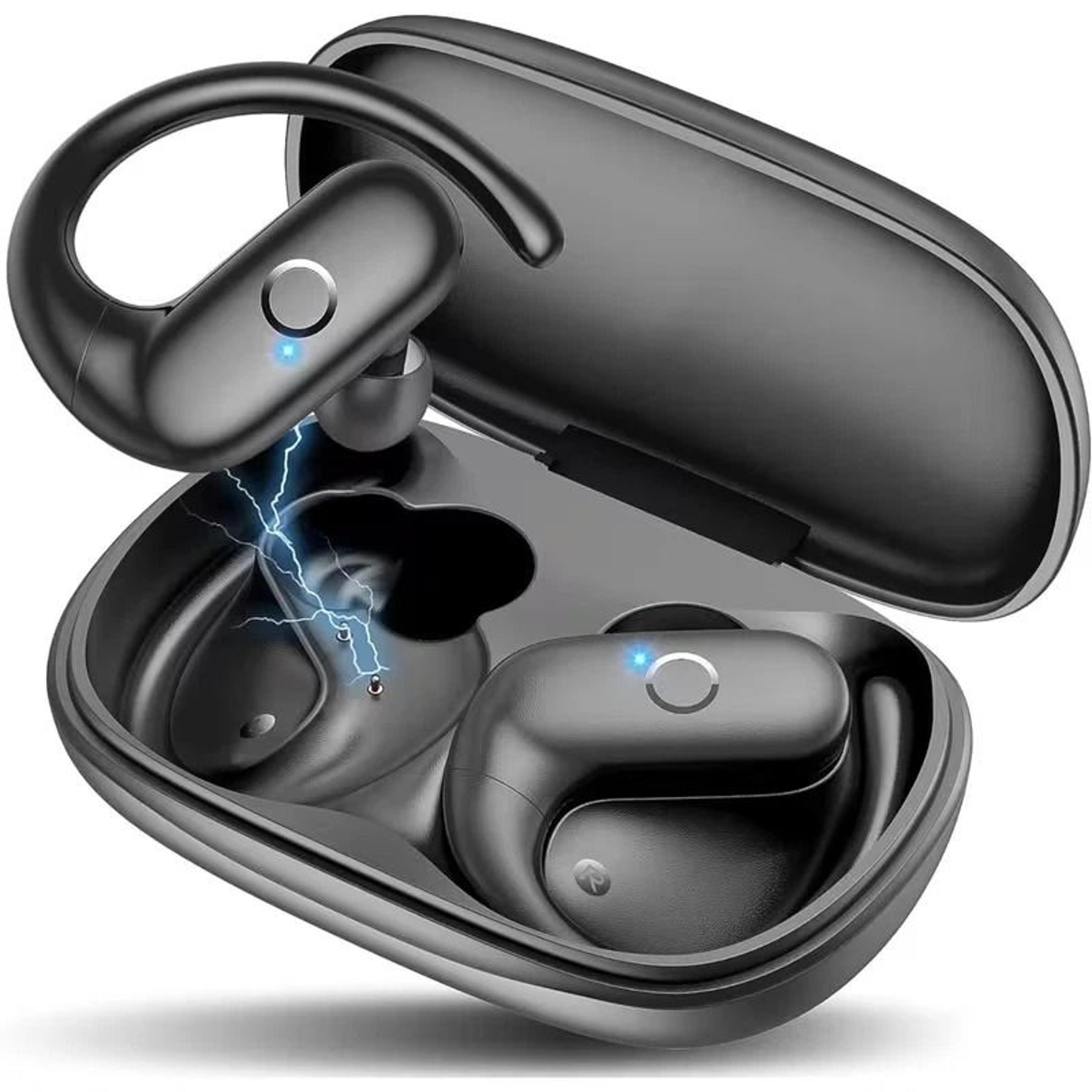 open ear headphones, bluetooth earbuds with led display