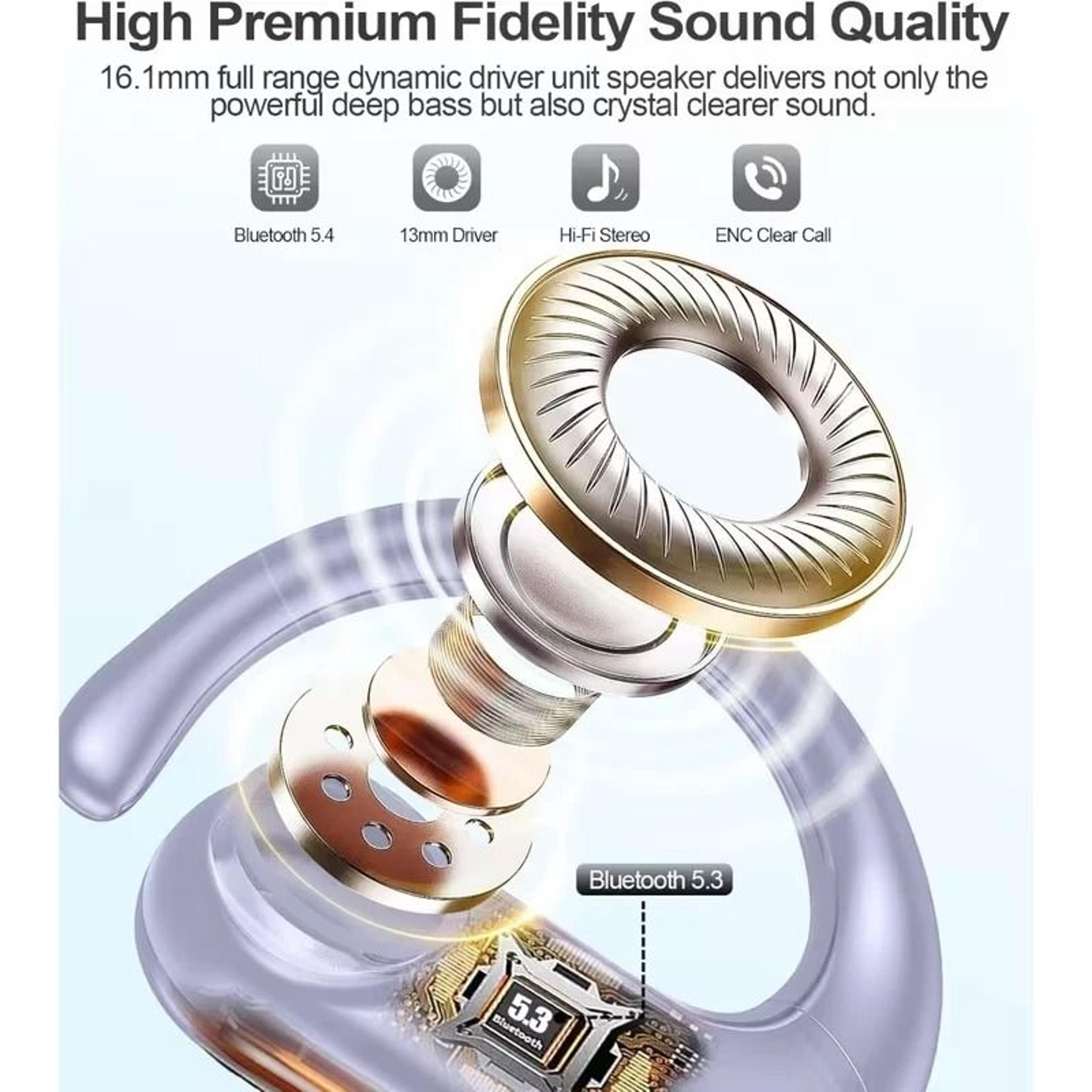Open Ear Headphones Bluetooth Earbuds With LED Display 2