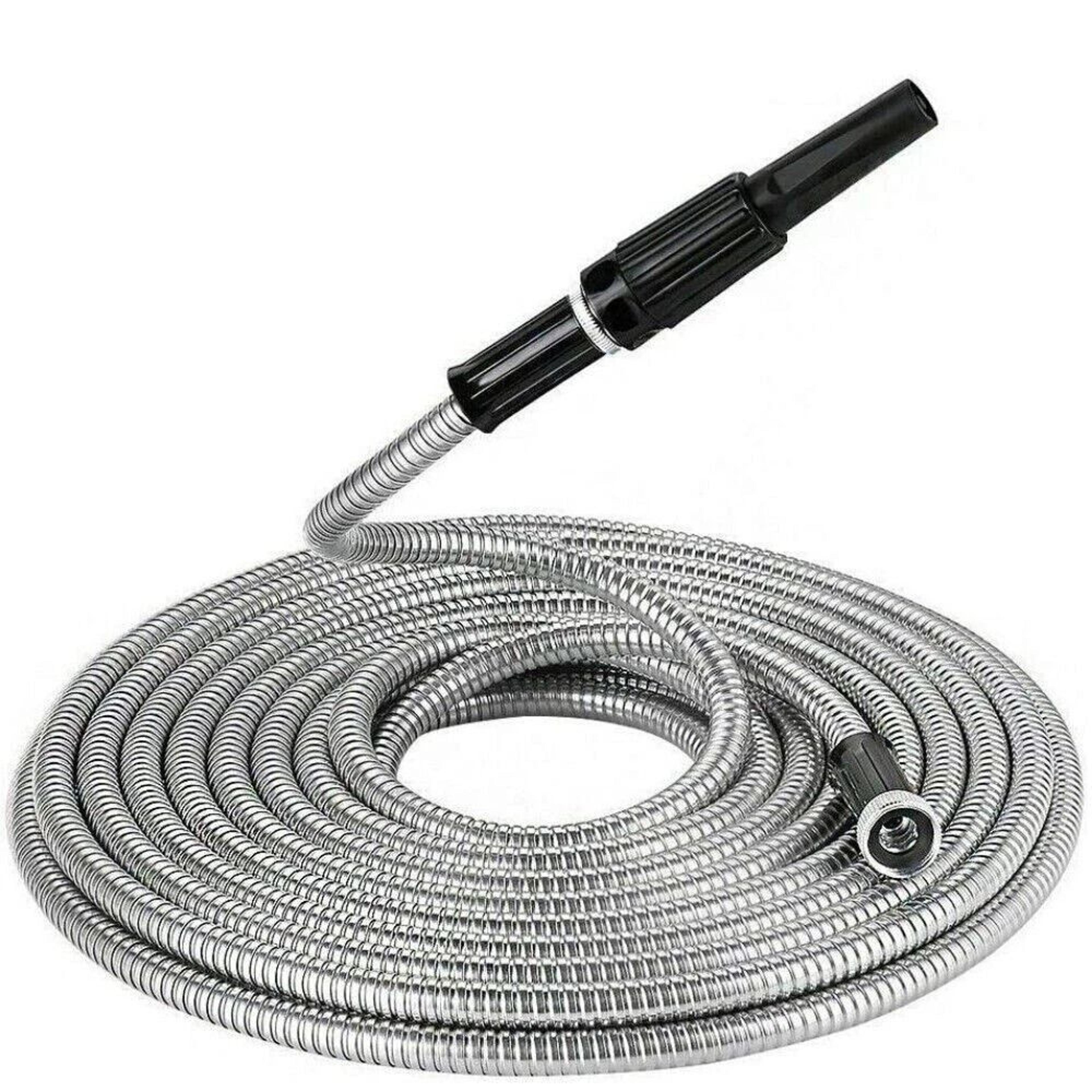 Stainless Steel Metal Garden Water Hose  Kink Proof Flexible Heavy Duty For Lawn And Garden 4