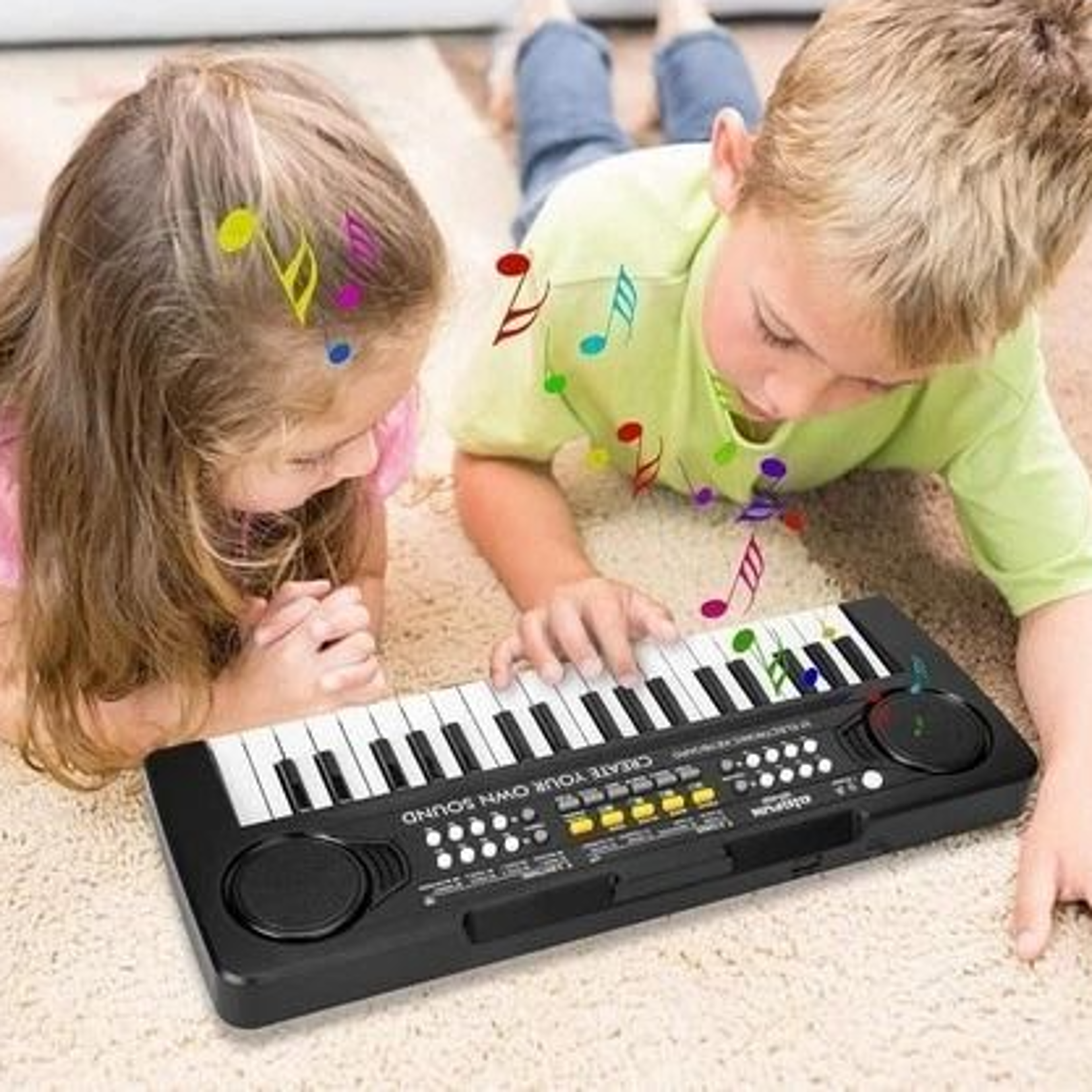 portable electronic piano keyboard with mic - kids music educational toy