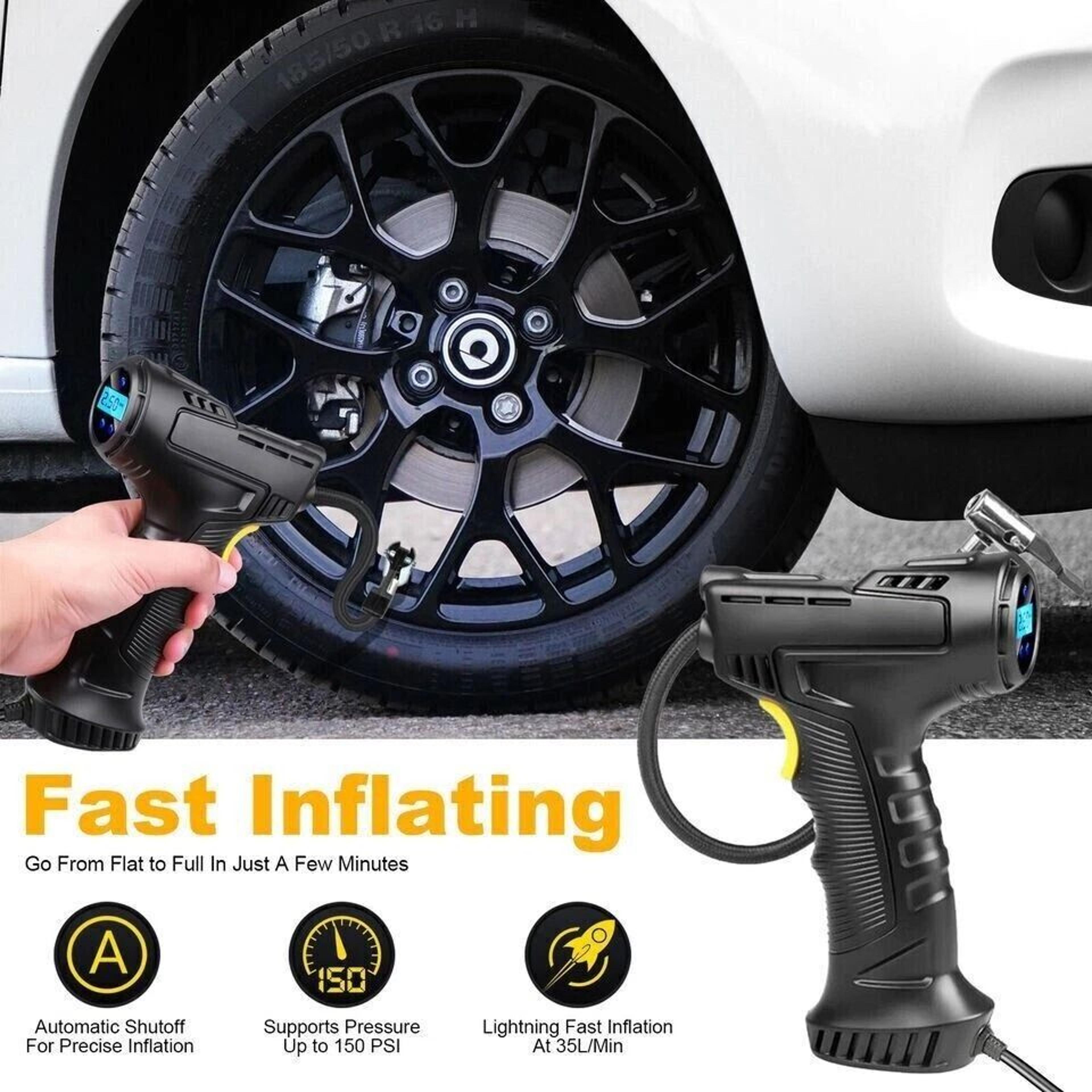 Auto Digital Tire Inflator  High Air Pump Compressor Electric Handheld For Cars 8