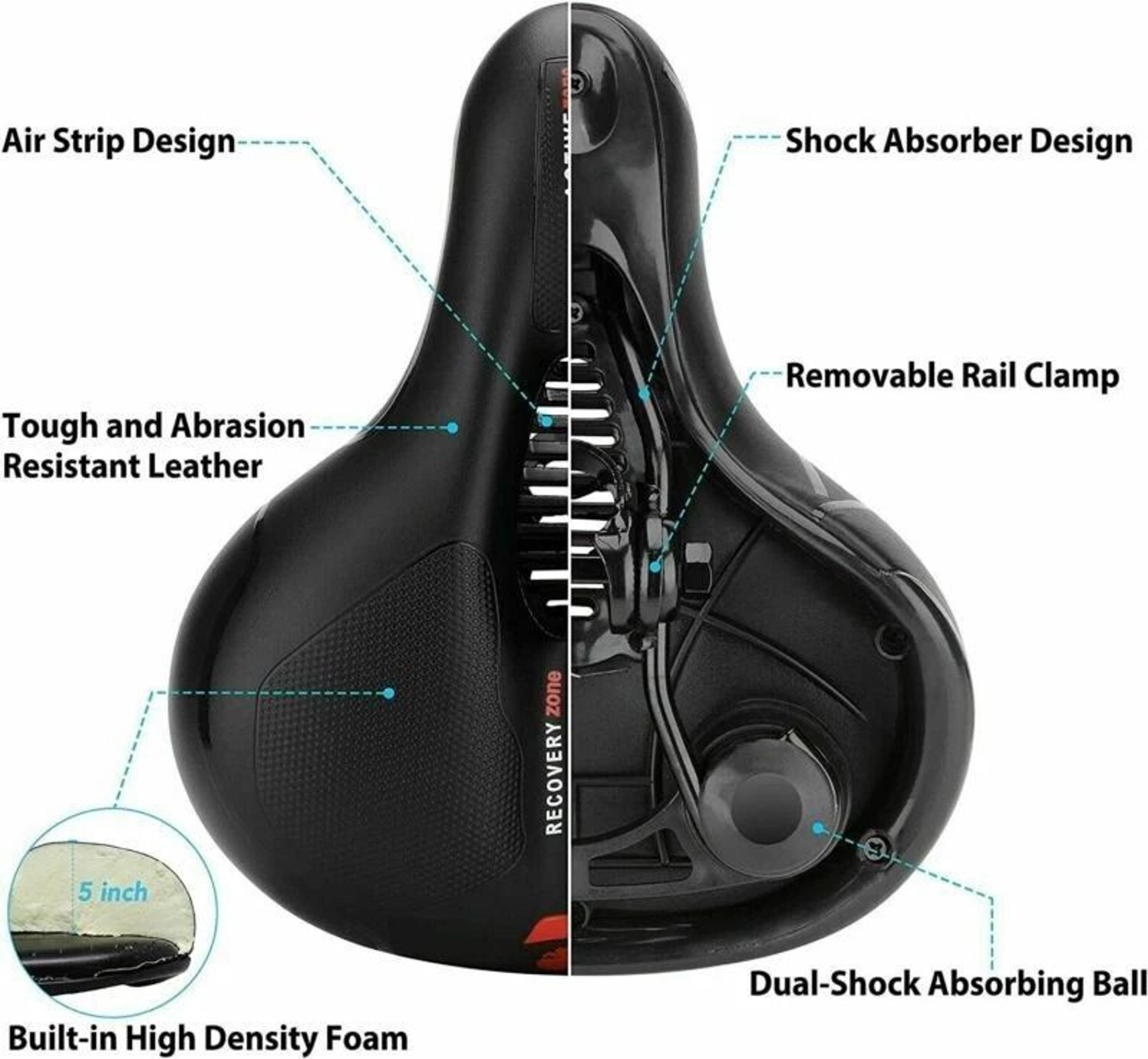Comfortable Wide Gel Bike Saddle  Extra Soft Pad For A Smooth Ride Ideal For Cycling And Outdoor Sp 1