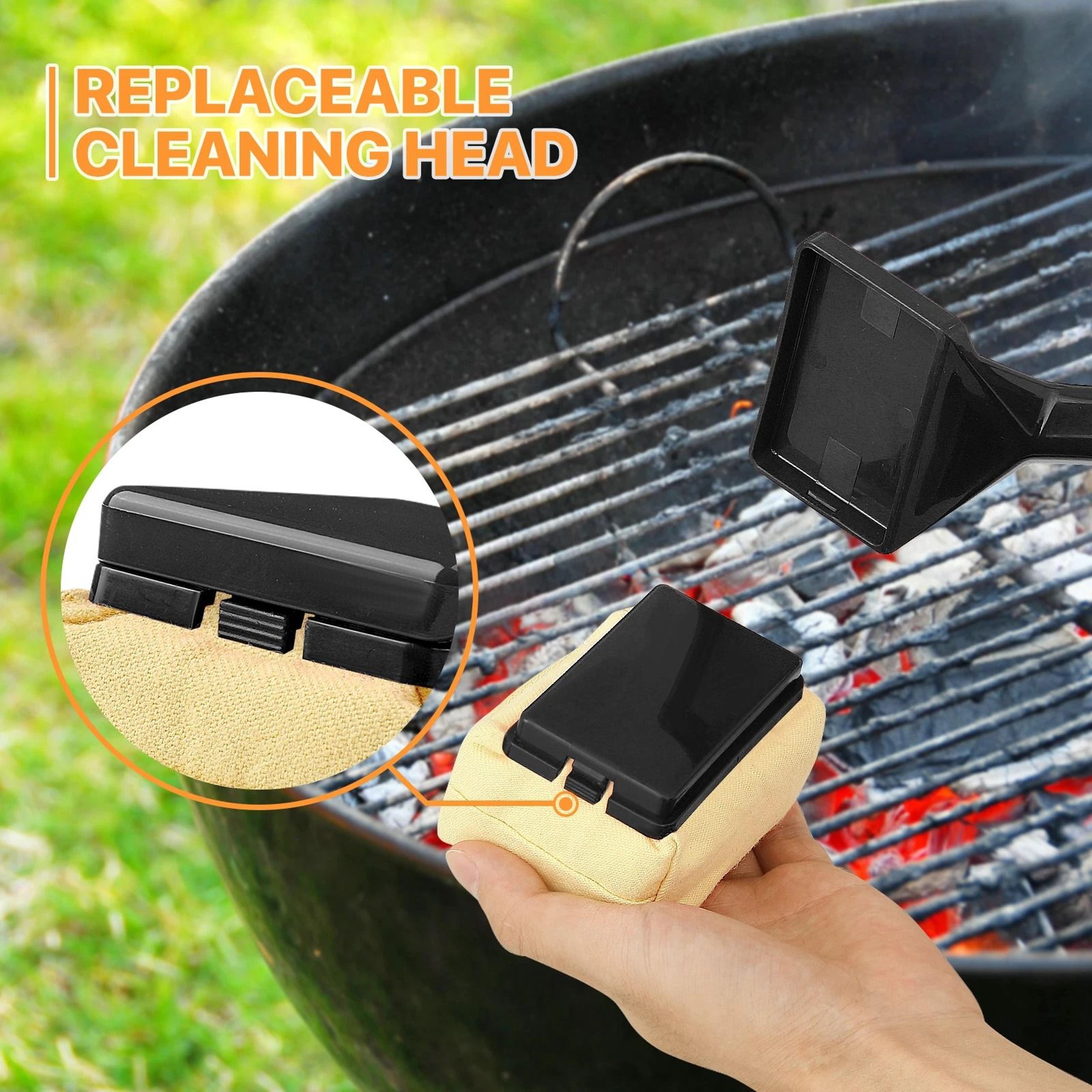 Premium Barbecue Cleaning Brush With Replaceable Head  Durable Outdoor Grill Cleaner 4