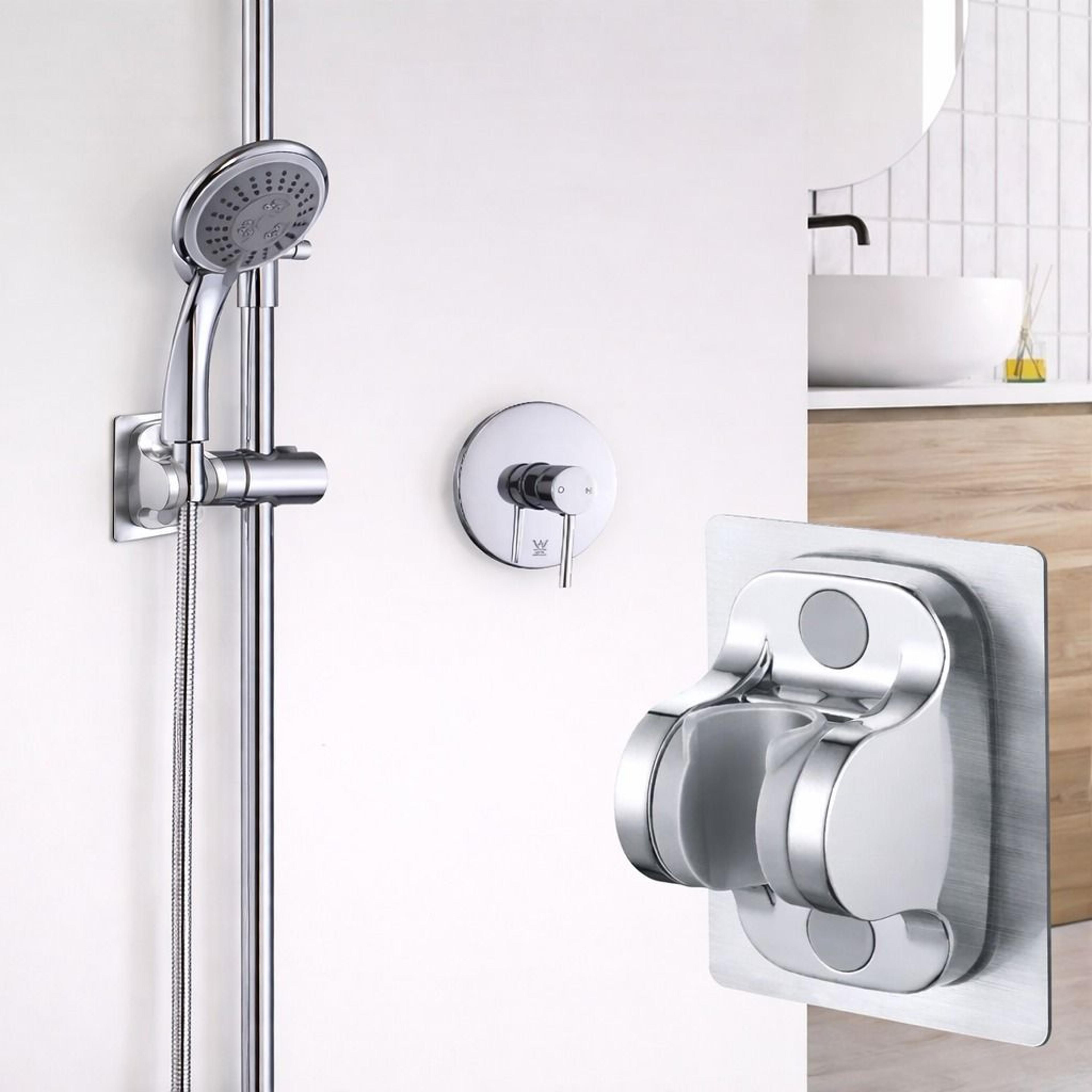 self-adhesive handheld shower head holder - adjustable wall mount bracket for convenient shower storage