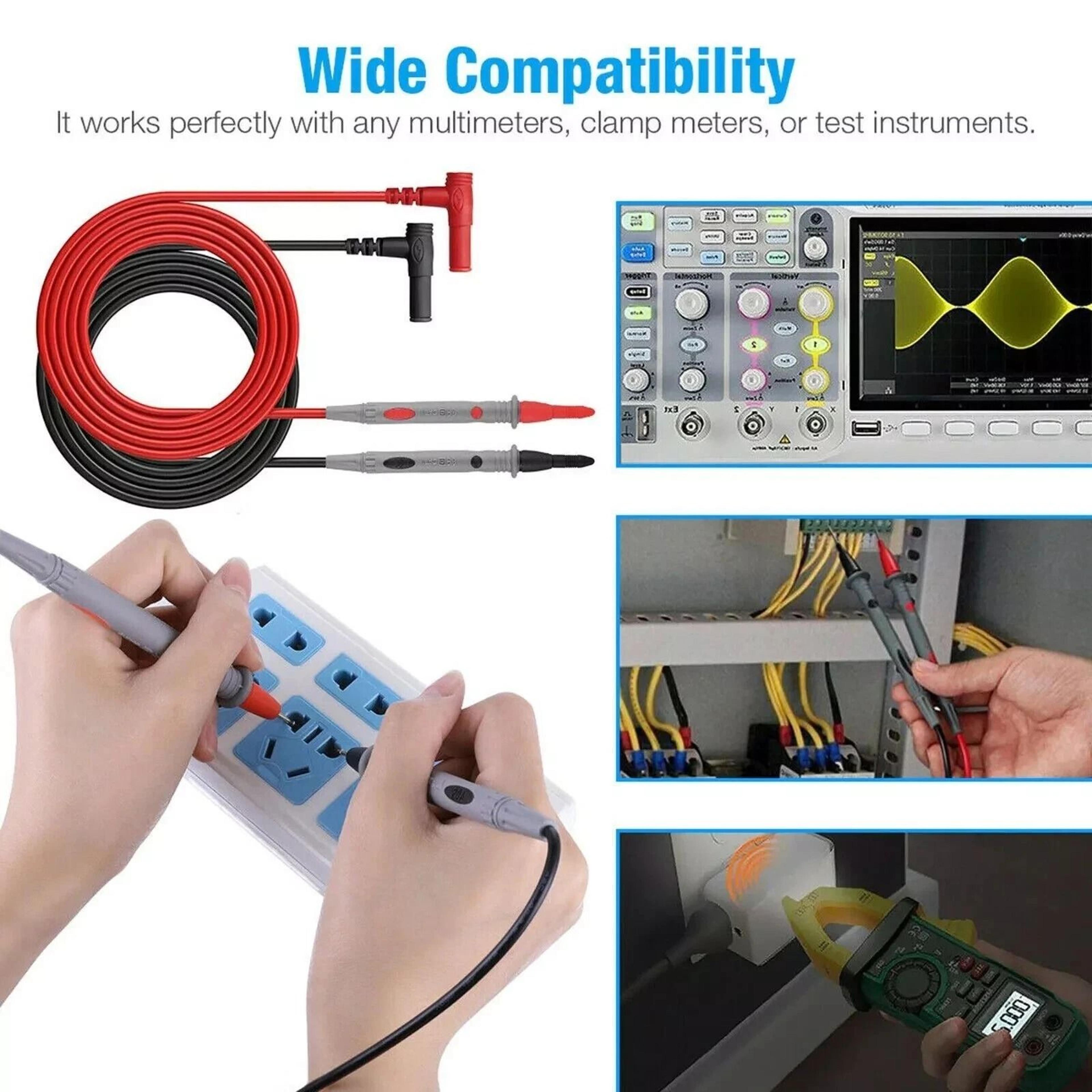 Multimeter Test Leads With Alligator Clips For Fluke Meter  Premium Electrical Probes 15