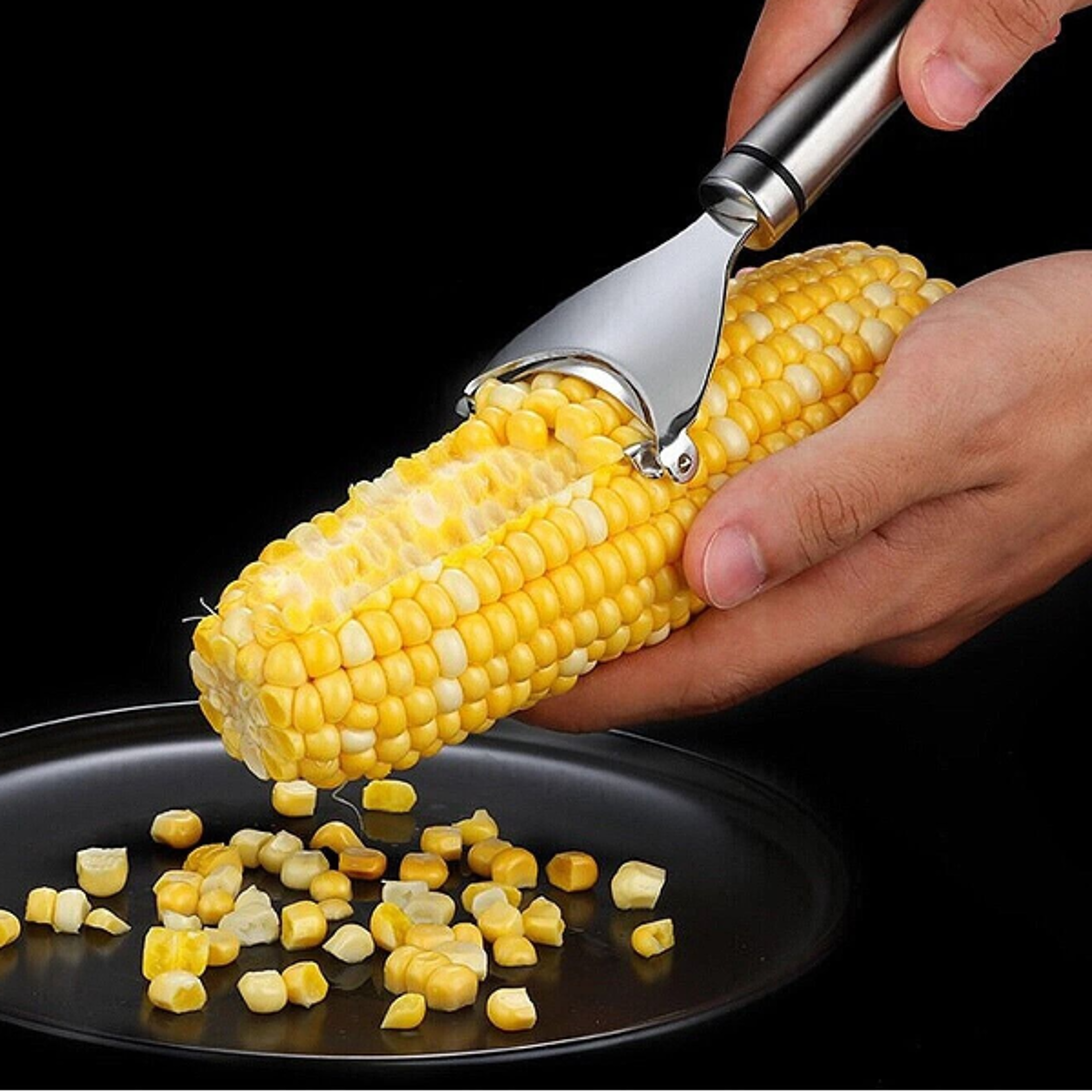 stainless steel corn cob peeler - efficient kitchen cutter & thresher tool for corn removal