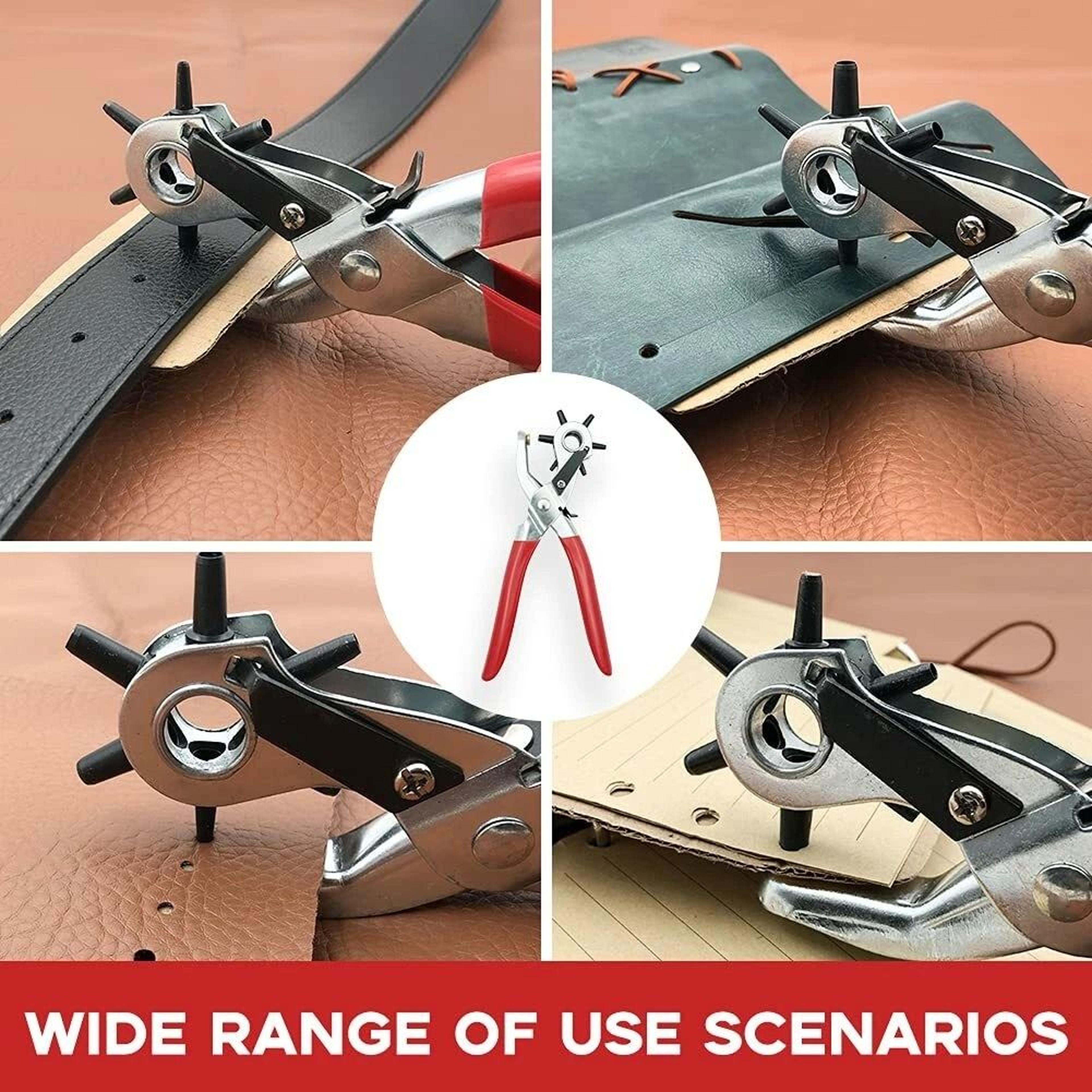 Heavy Duty Leather Hole Punch Tool With Revolving Pliers  Marker 4