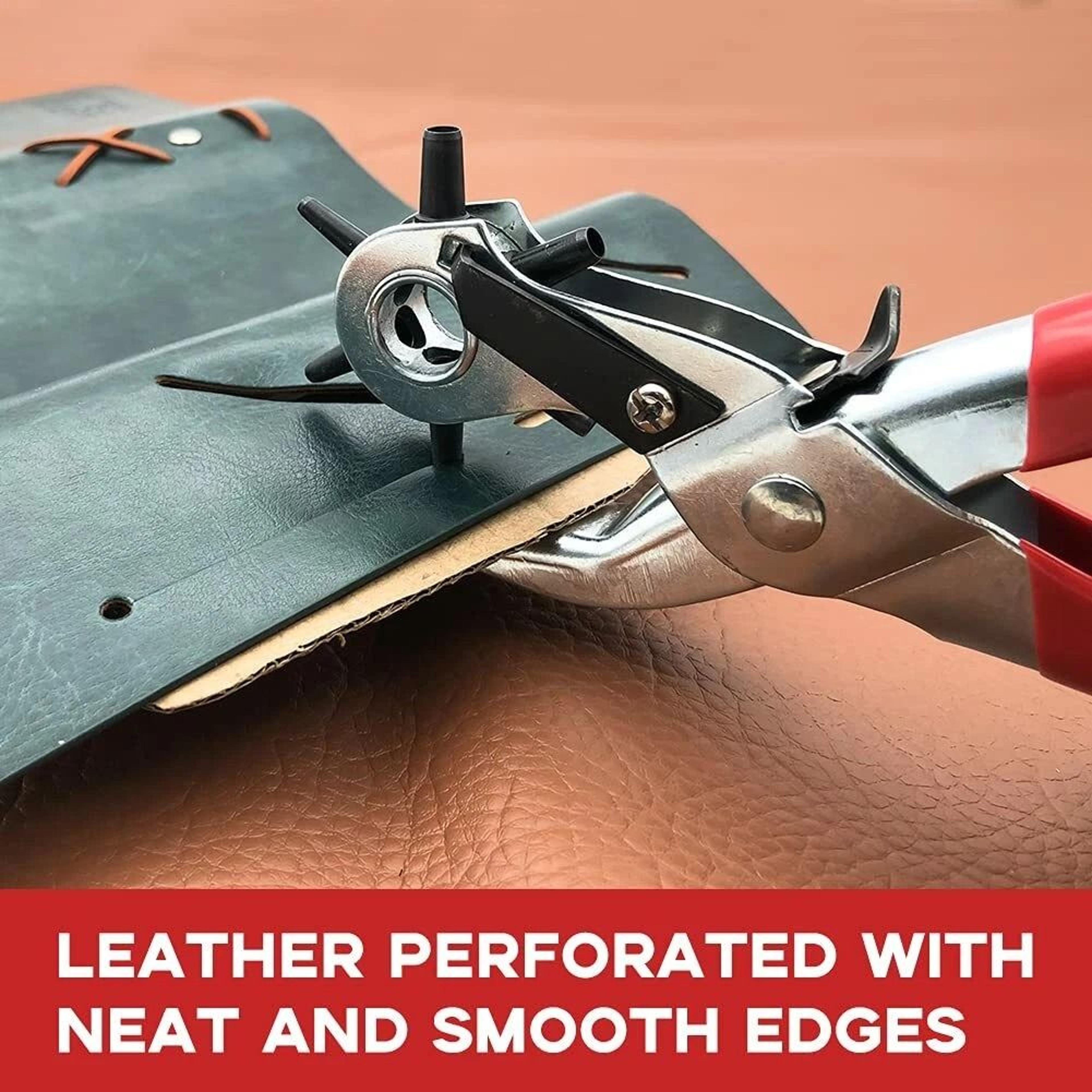 Heavy Duty Leather Hole Punch Tool With Revolving Pliers  Marker 6