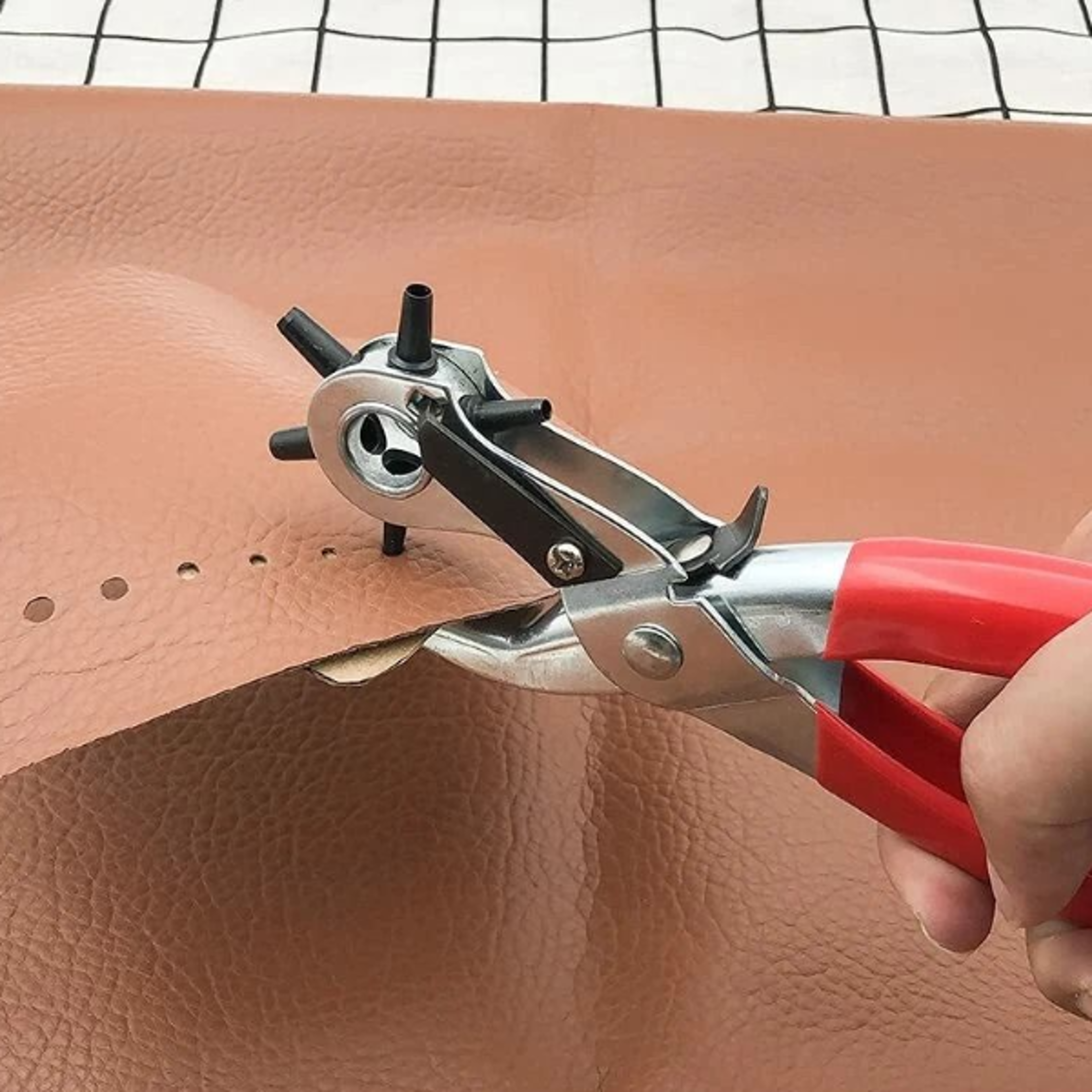 heavy duty leather hole punch tool with revolving pliers