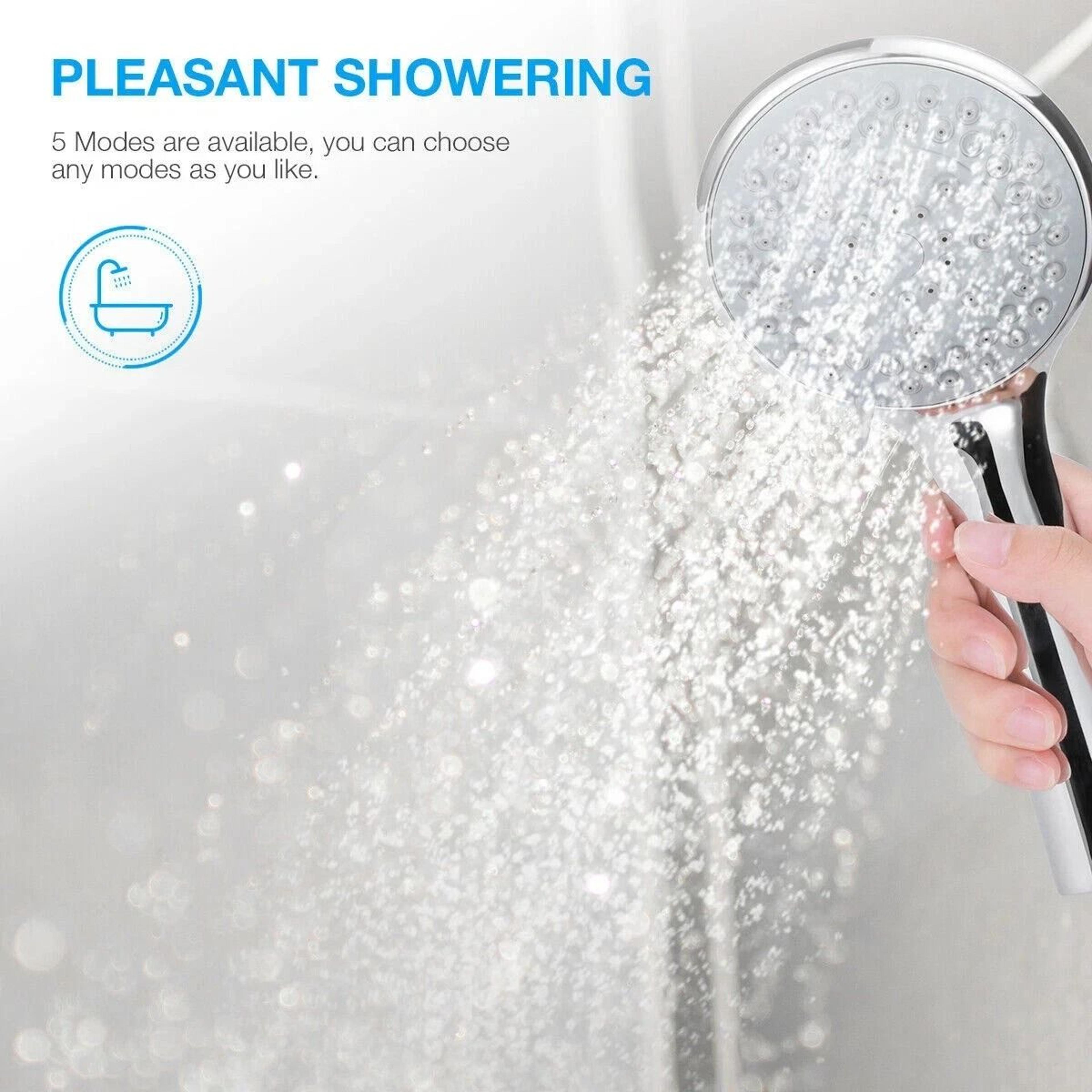 HighPressure Handheld Shower Head With Spray Settings And Hose 7