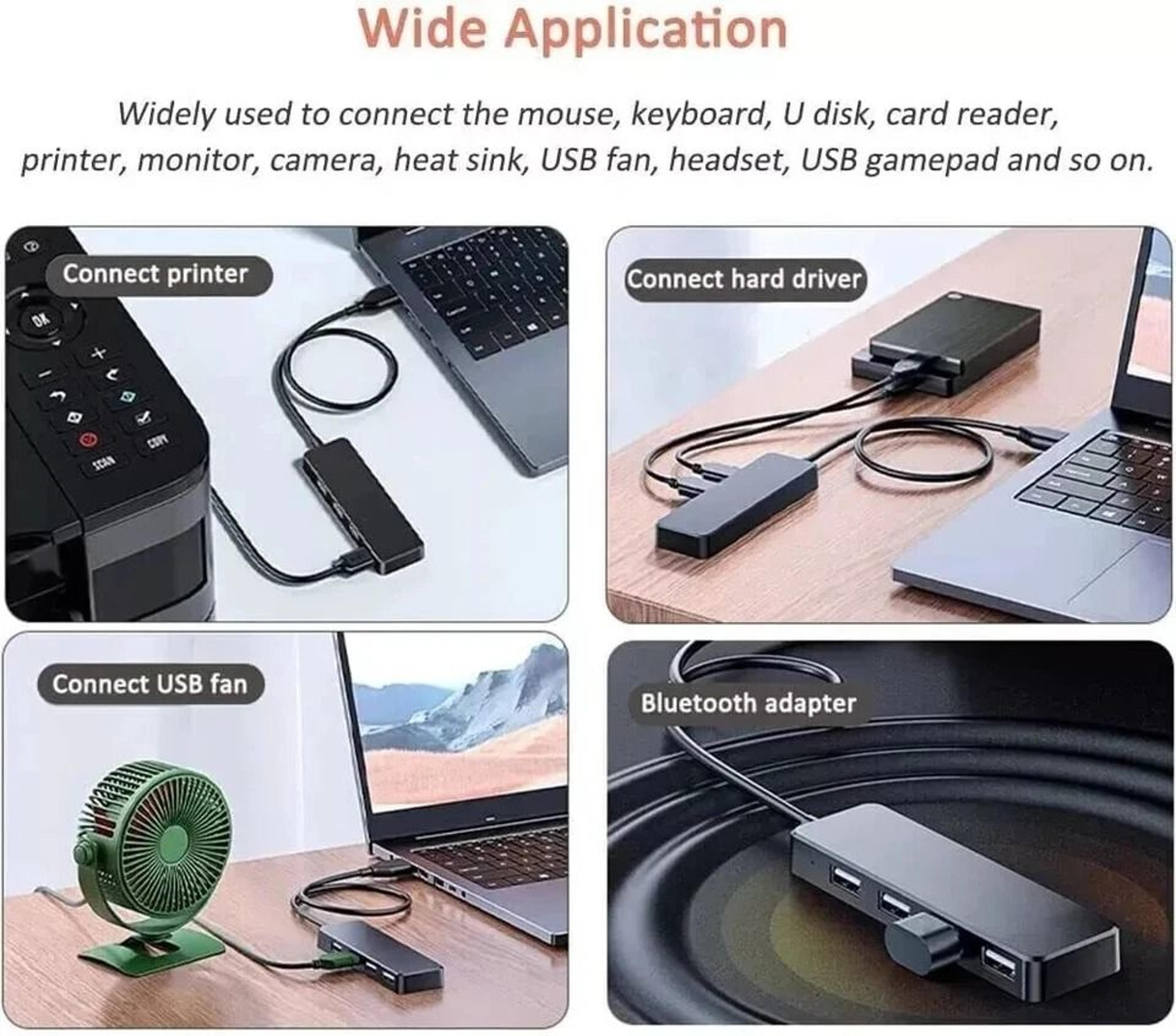 USB Port Hub Splitter Expander For Laptops And Flash Drives HighSpeed Data Transfer 3