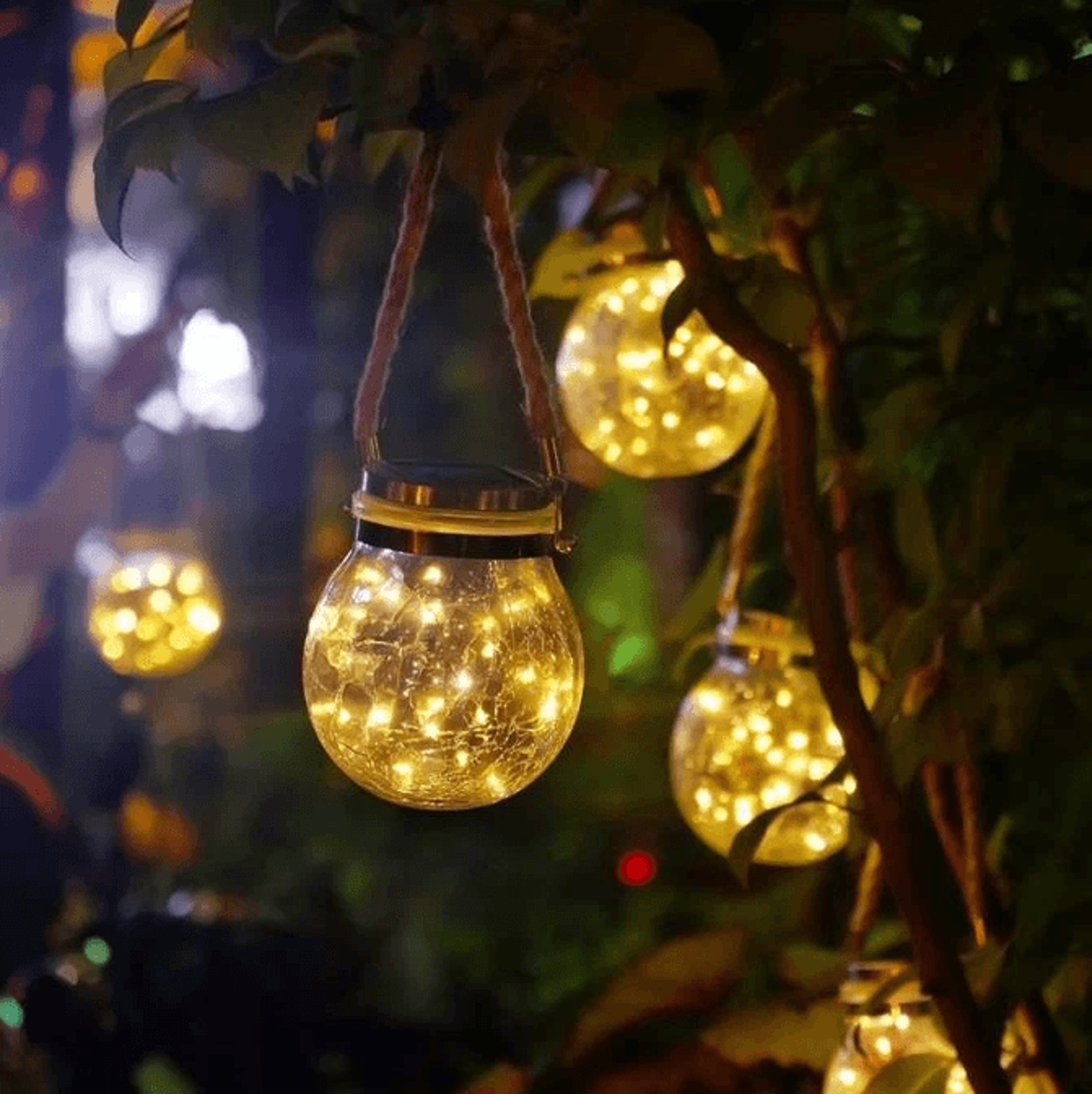 solar lantern outdoor hanging waterproof garden led light