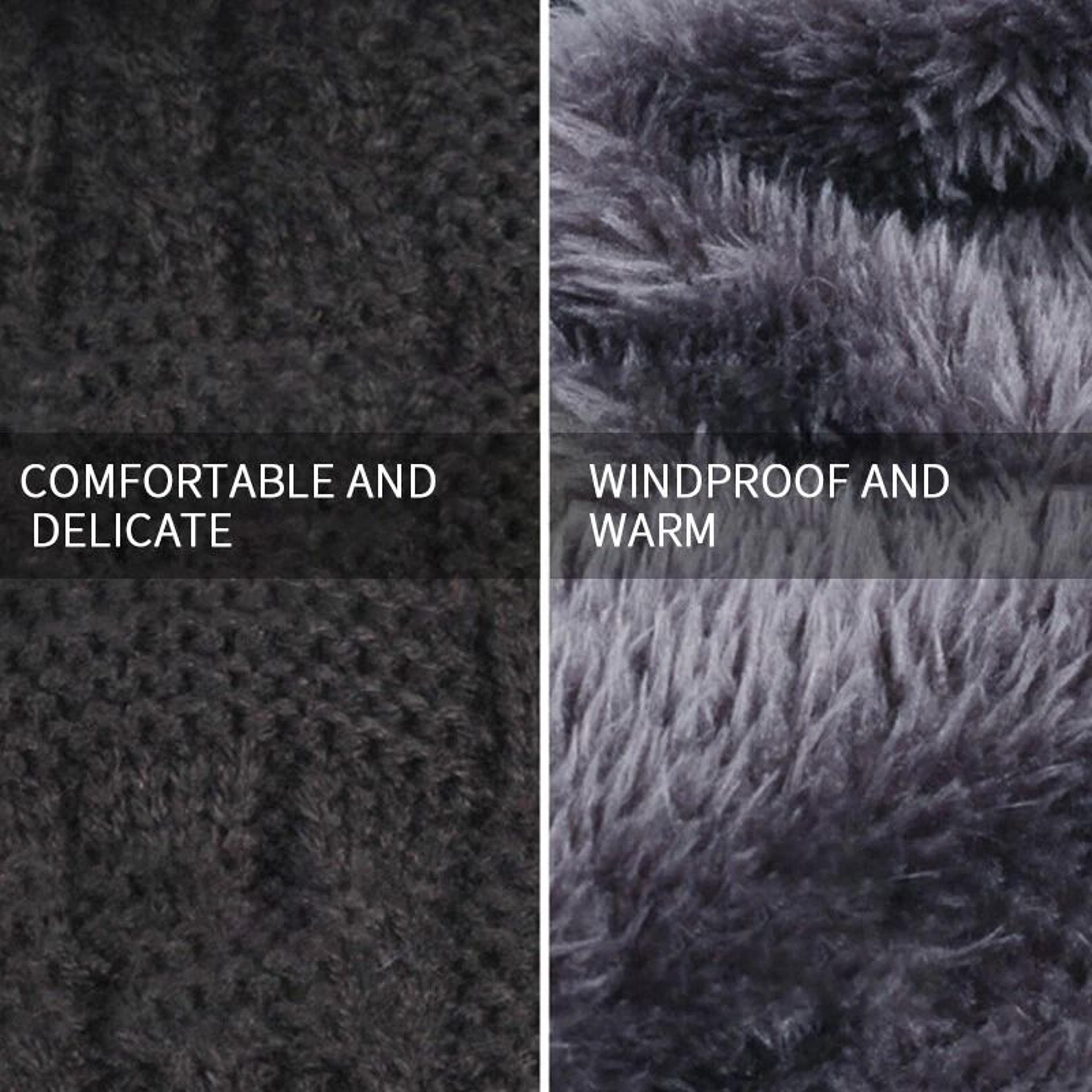 Unisex Fleece Beanie Hat  Scarf Set Arm Slouchy Snow  Ski Cap For Winter Comfort 1