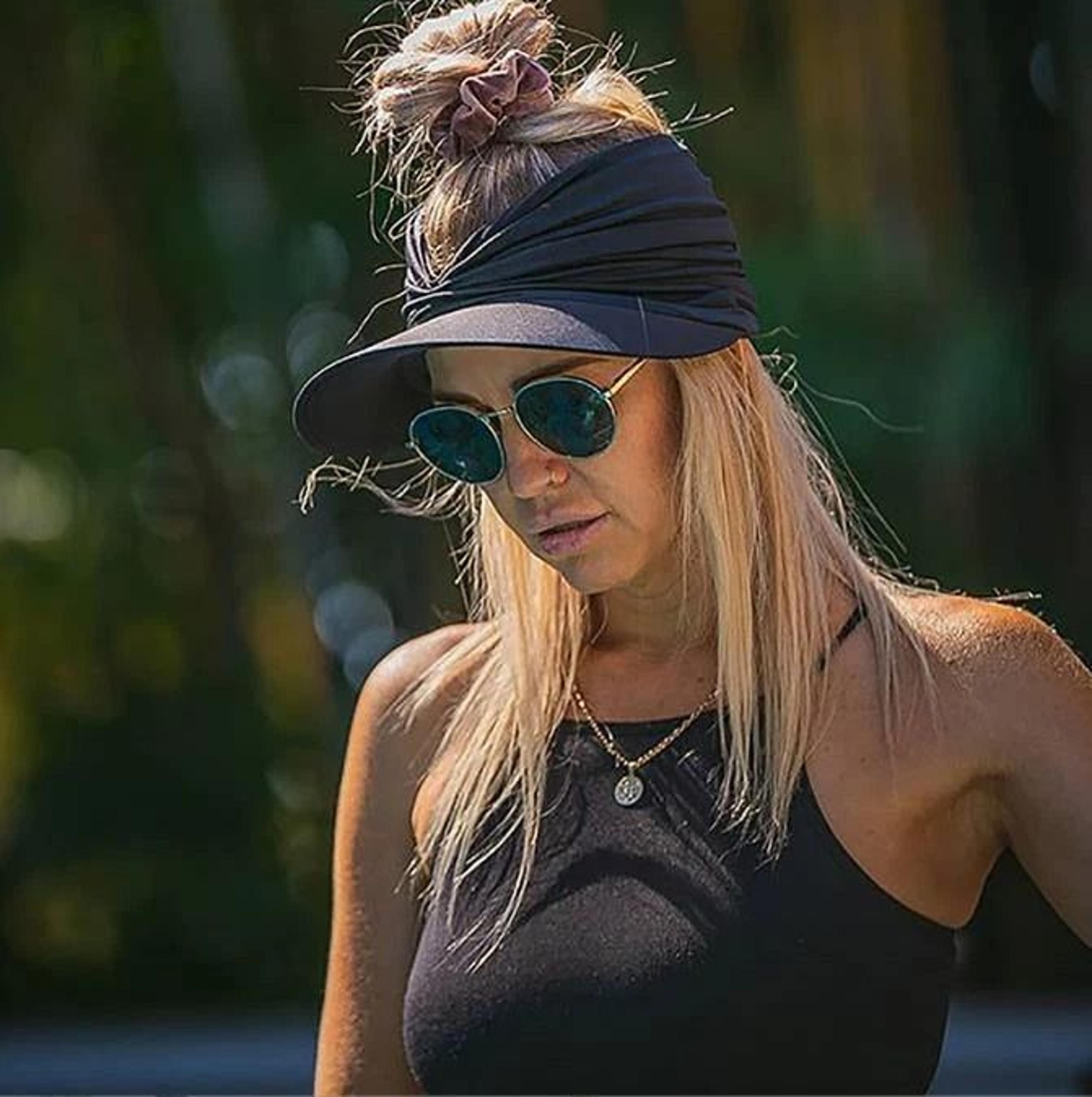 women stretchable turban sun visor hat for golf, sports, & outdoor activities
