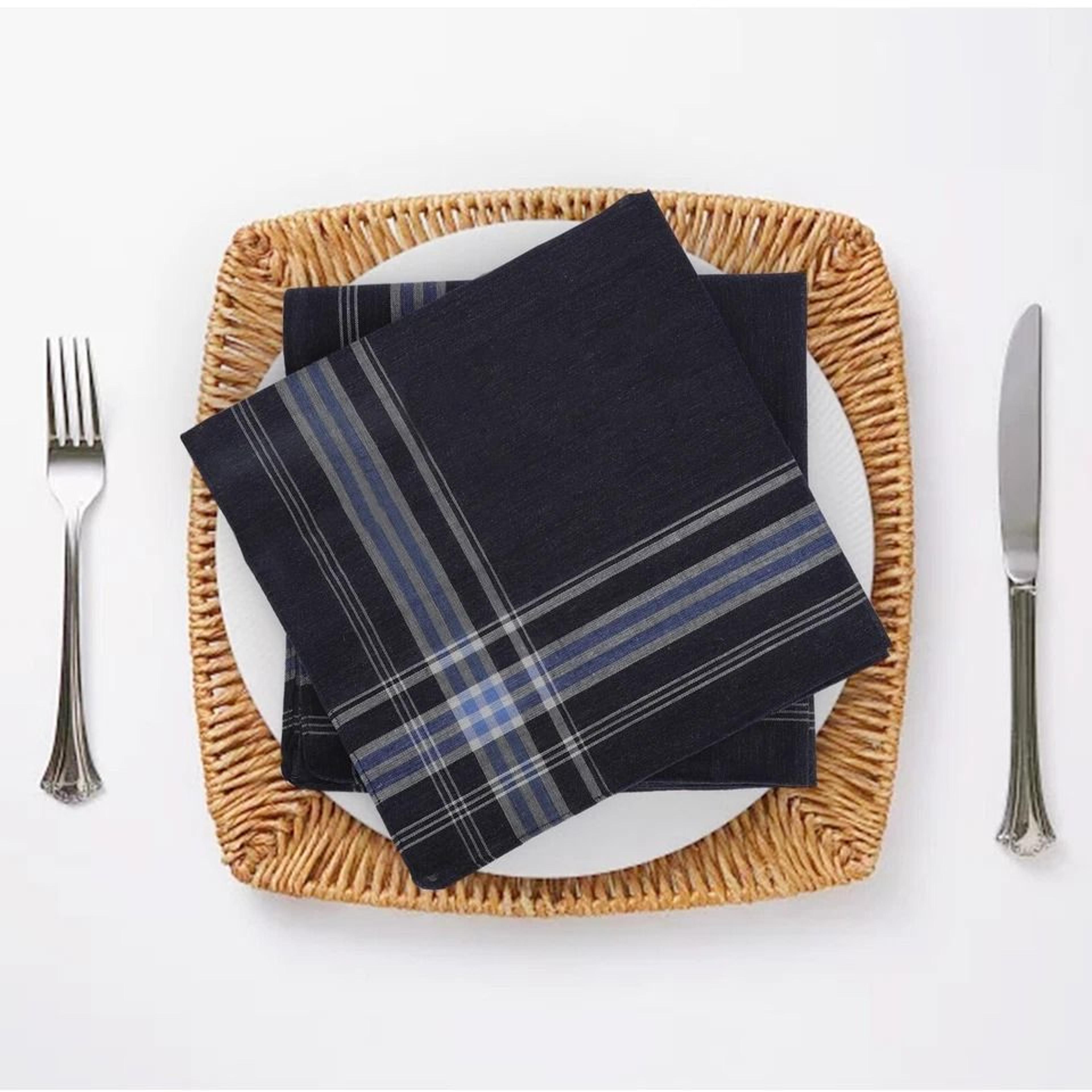 men handkerchiefs cotton pocket square soft & absorbent gift set