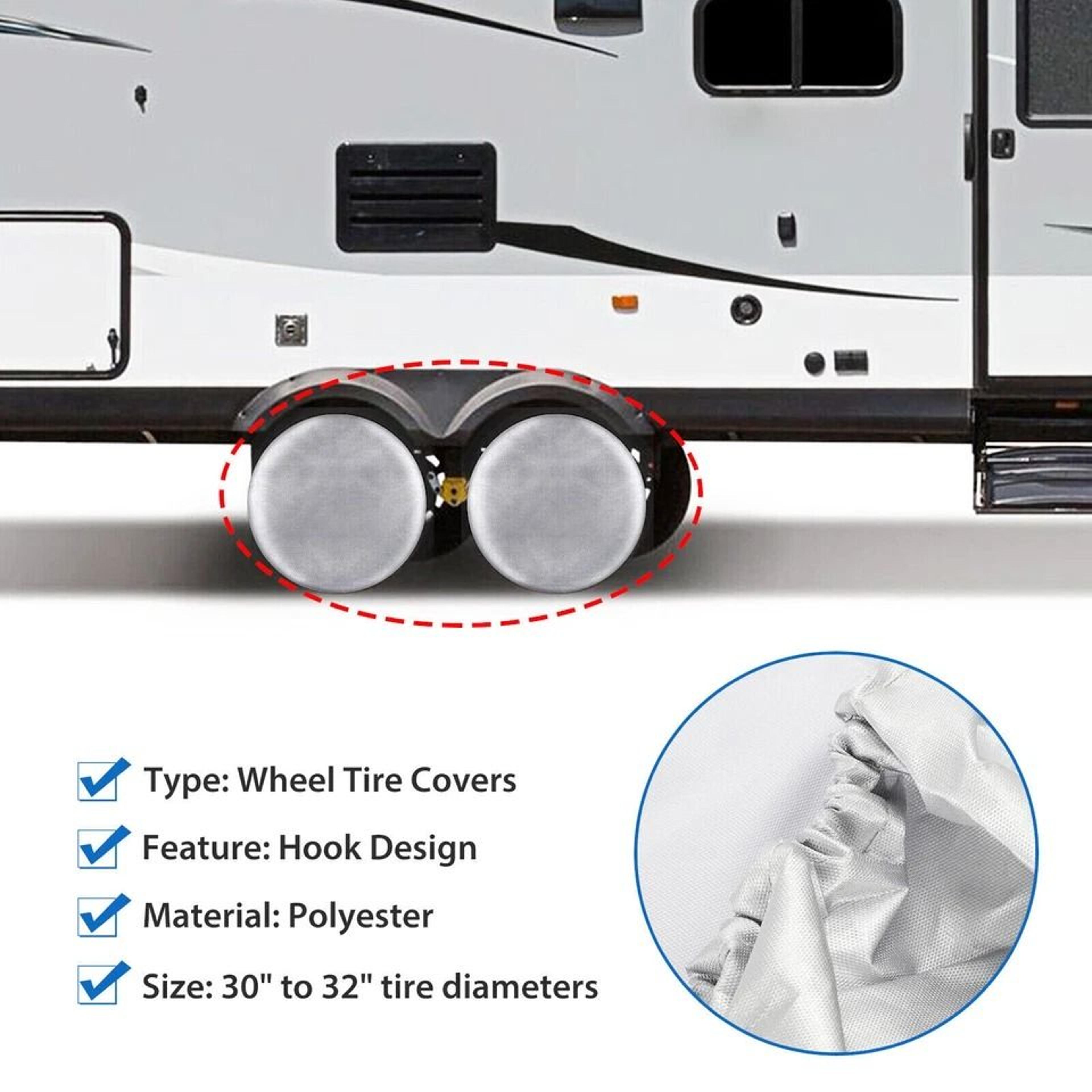 Waterproof Tire Covers For RV Trailer  Camper Sun  Weather Protection 7