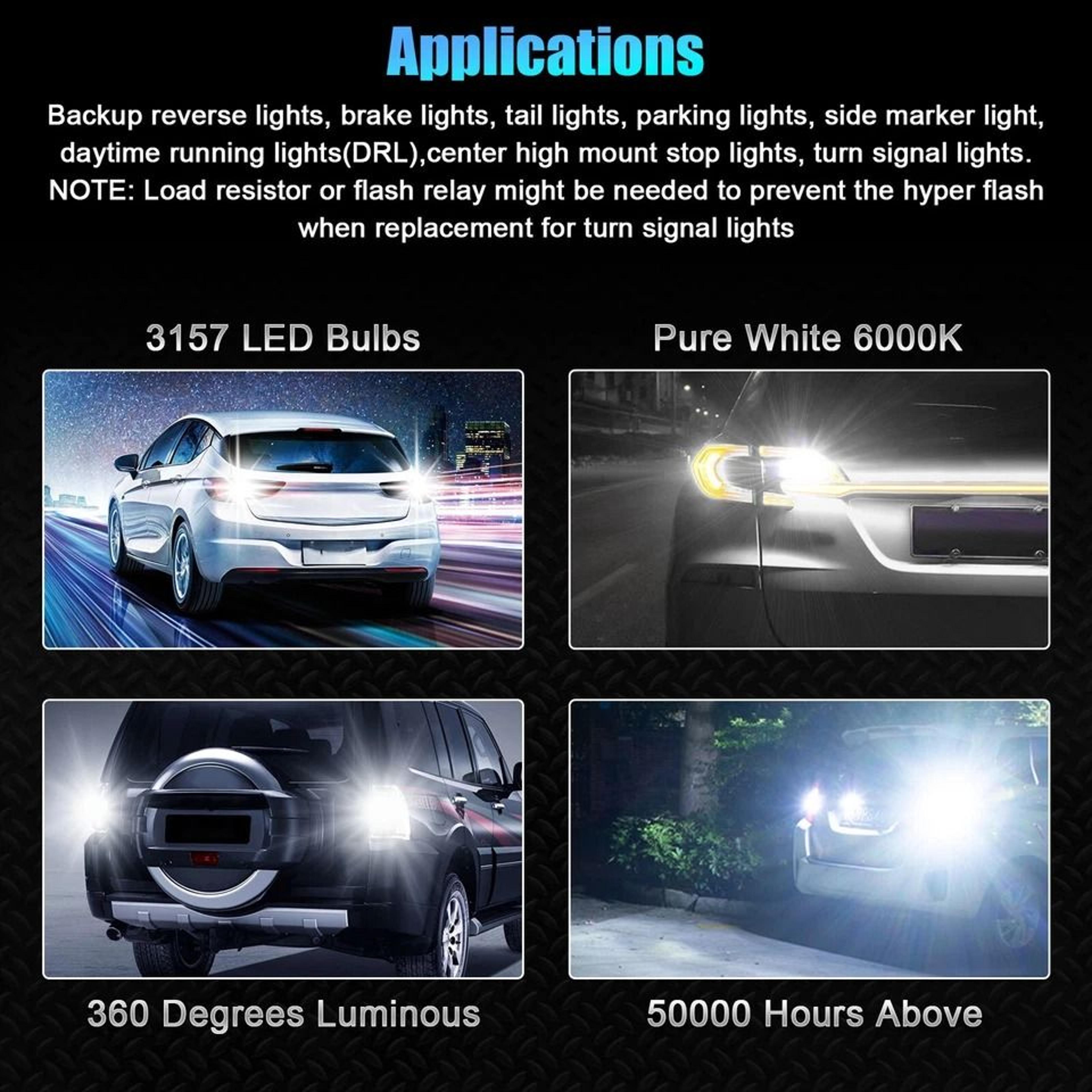 Reverse Brake Tail Light Bulbs DRL Stop Turn Signal Bulb Replacement 4