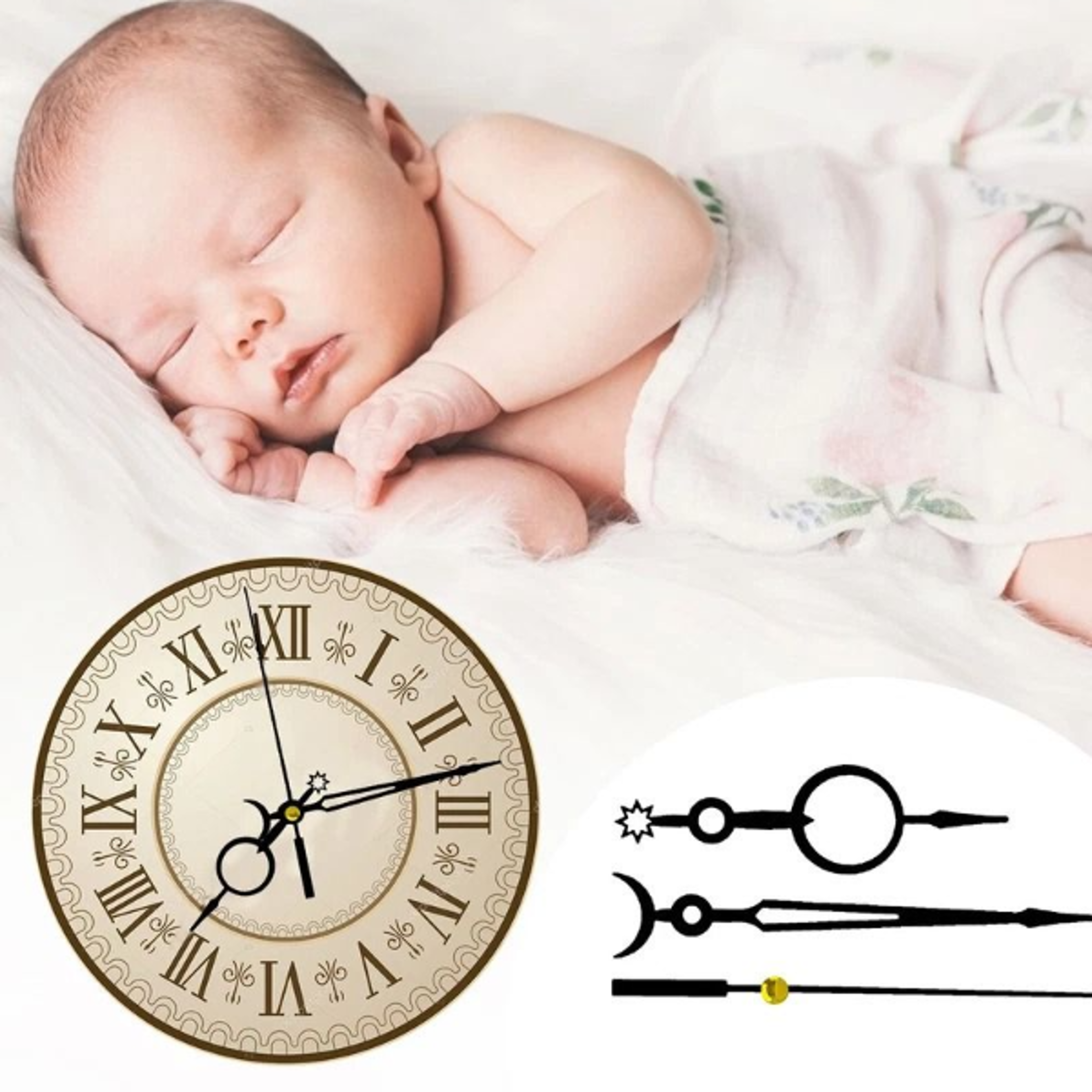 clock hands set for diy repair & wall clock movement replacement non ticking, precision mechanism