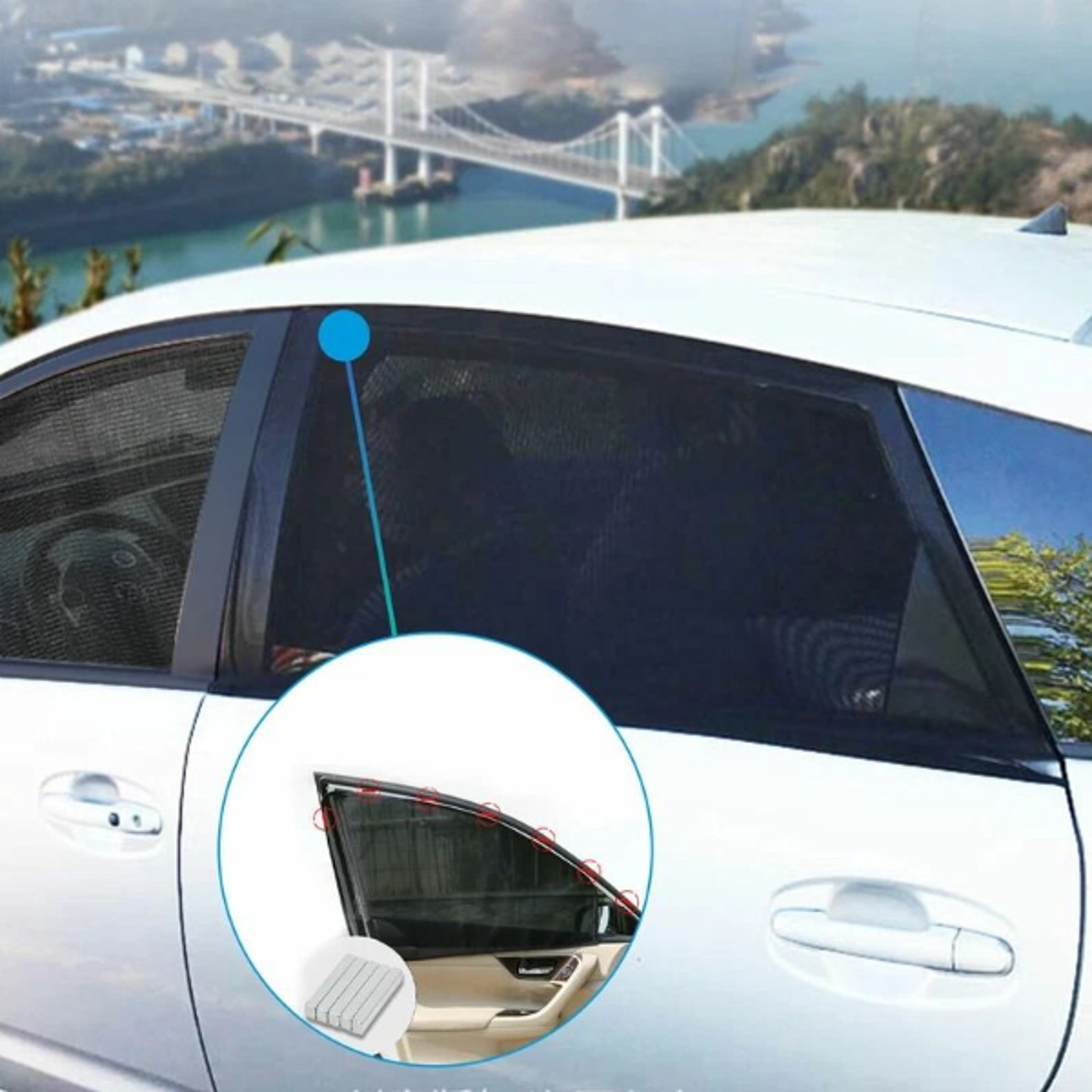 magnetic car side window sunshade uv blocker mesh shield for privacy and easy installation