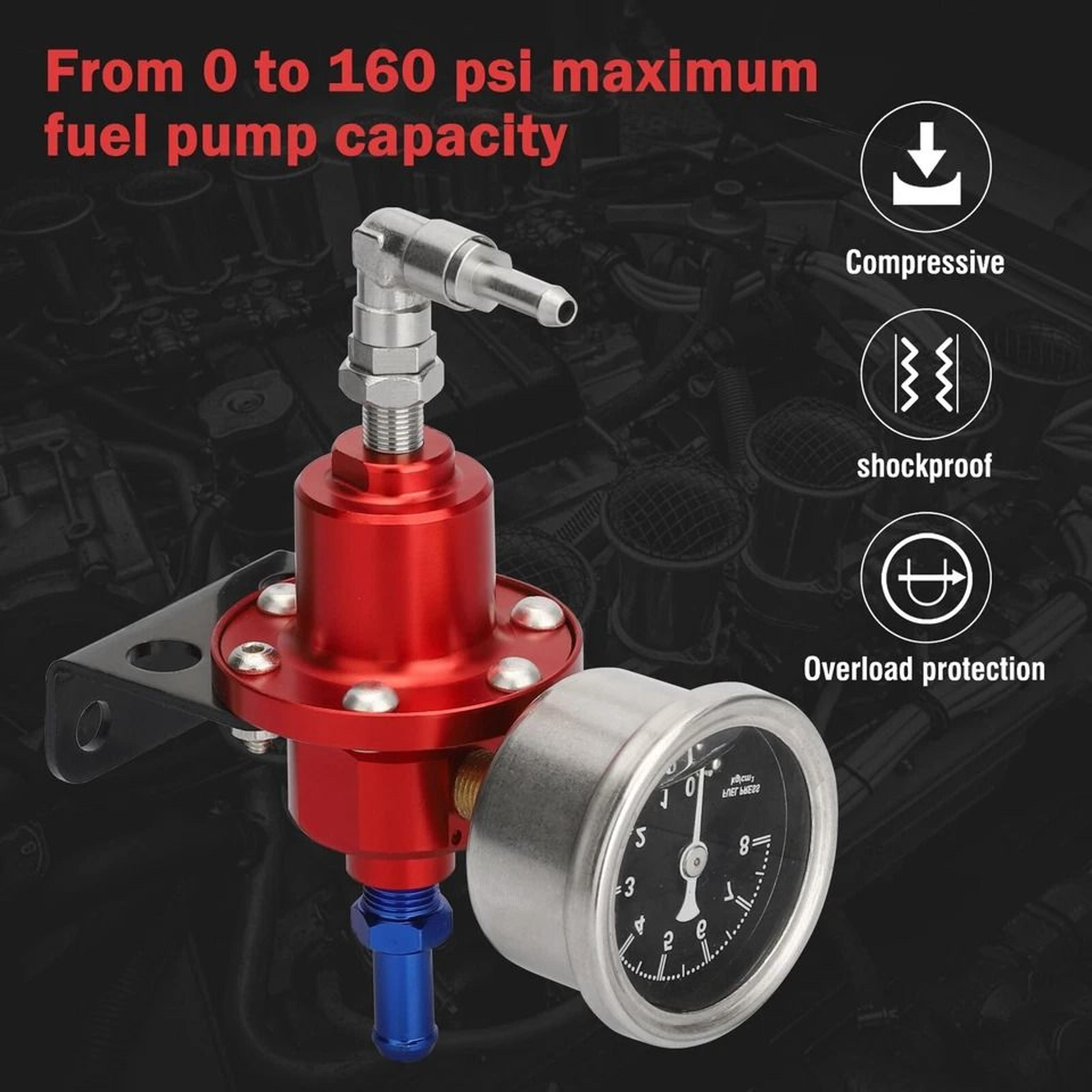 Universal Adjustable Car Fuel Pressure Regulator With Oil Gauge Kit 6