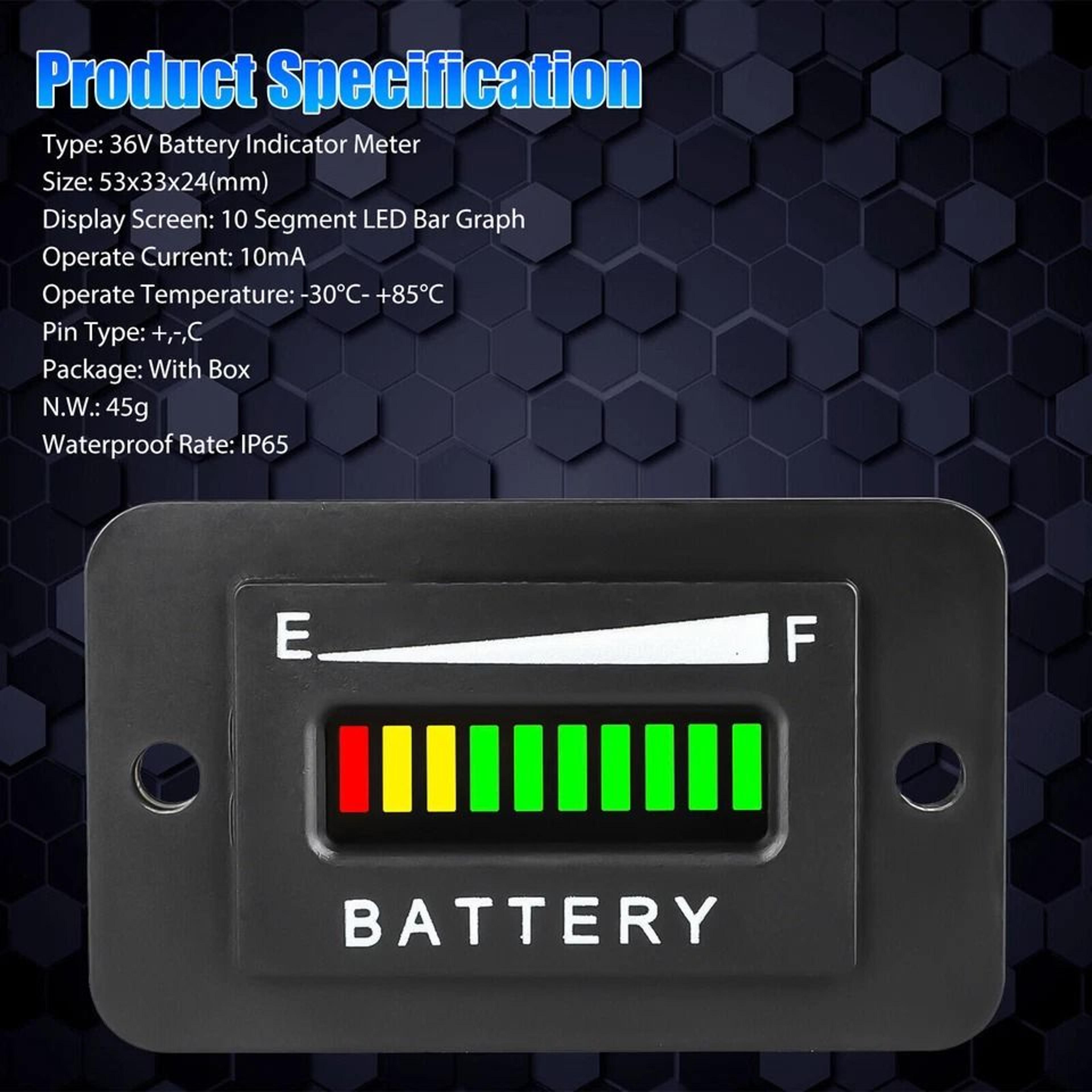 Battery Indicator Meter Gauge For Golf Cart Boat ATV And More 2