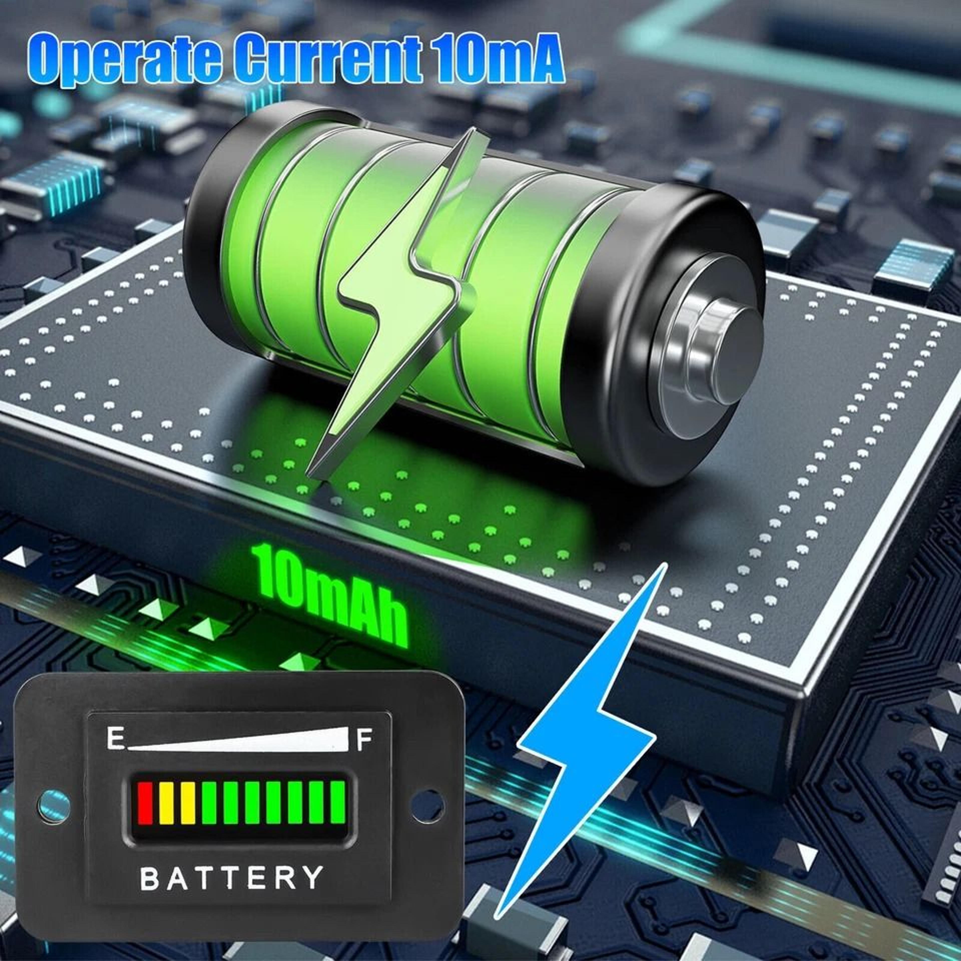 Battery Indicator Meter Gauge For Golf Cart Boat ATV And More 4