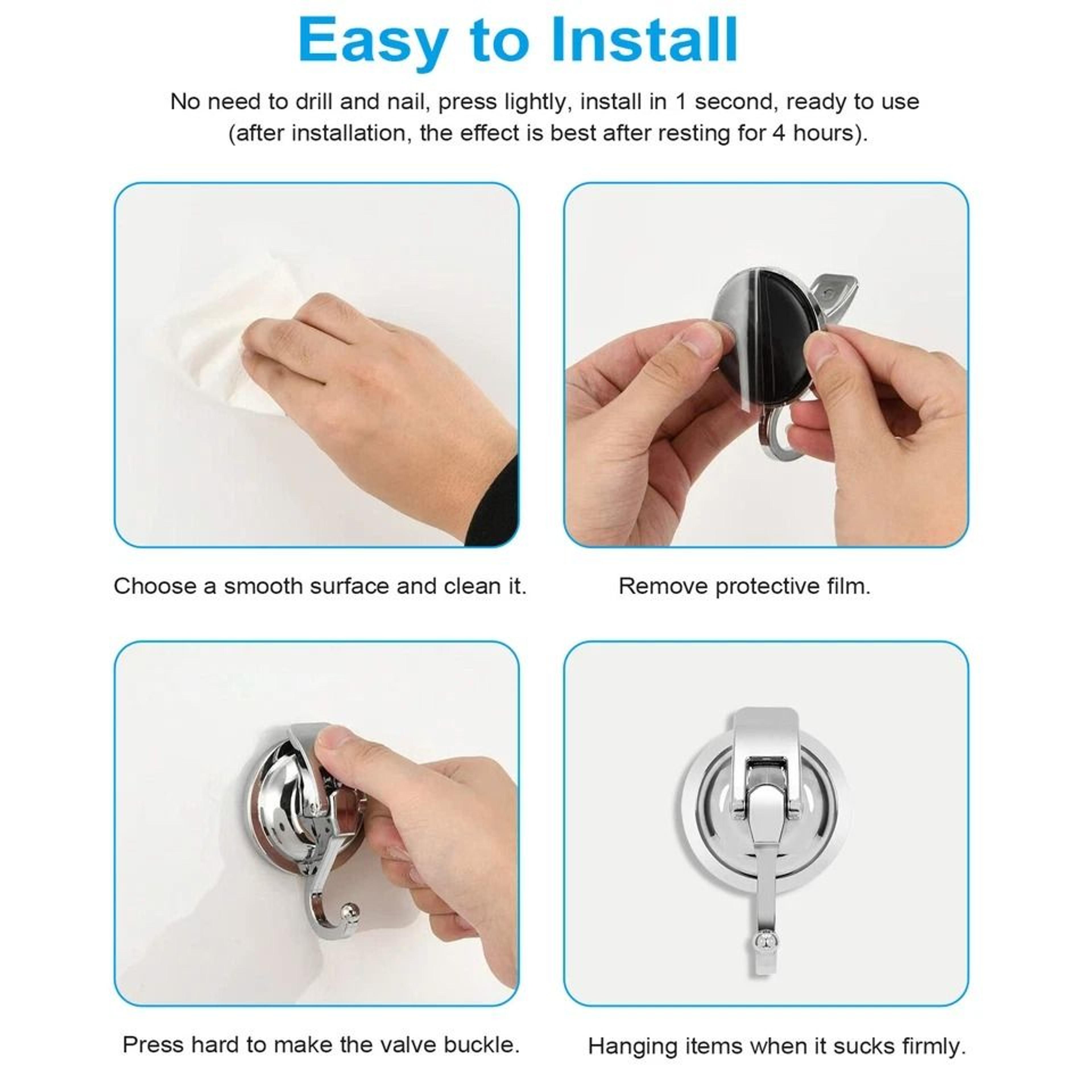 Heavy Duty Suction Cup Hooks Waterproof Wall Hanger For Kitchen  Bathroom 4