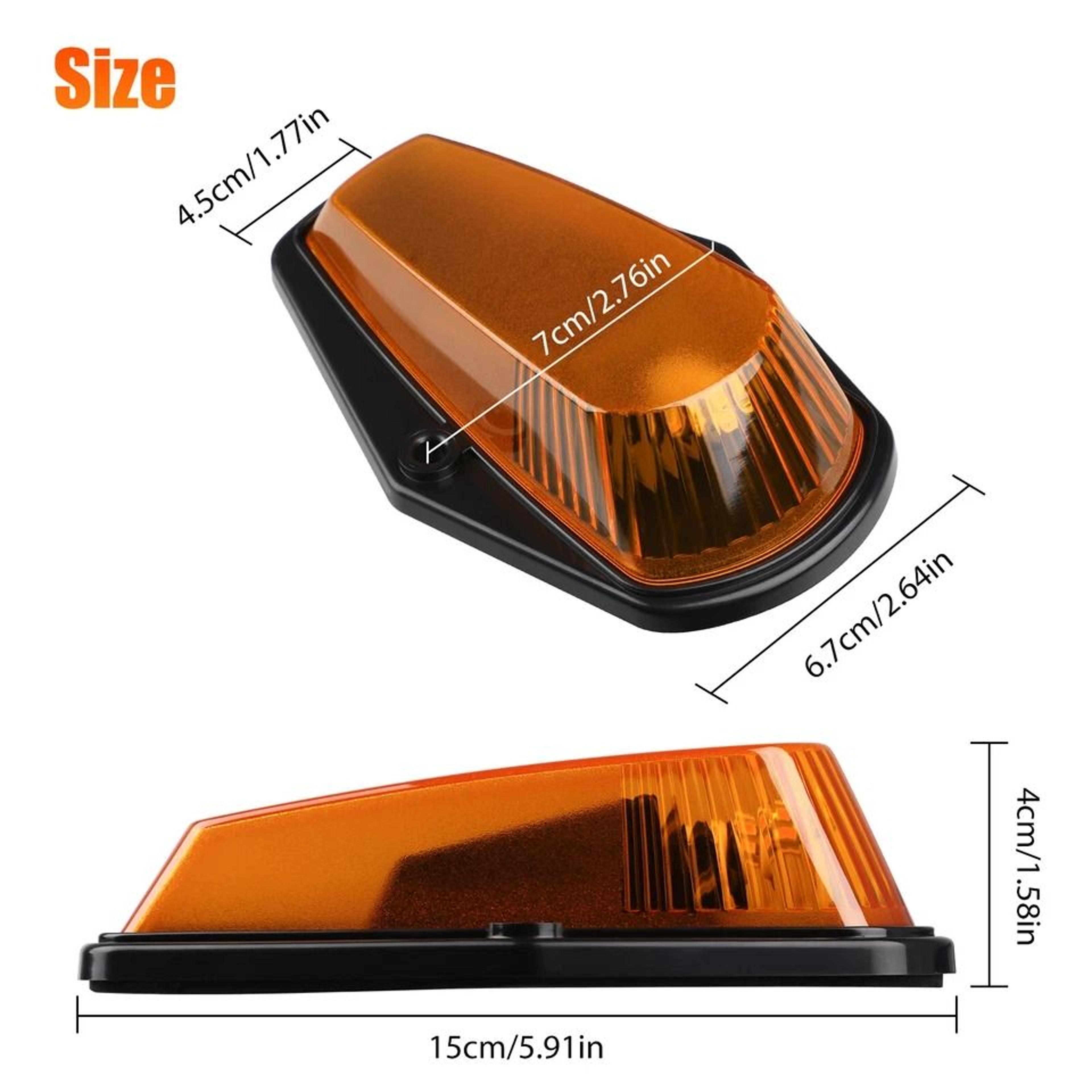 Amber LED Roof Top Cab Lights Marker Lamp Set Easy Install 1