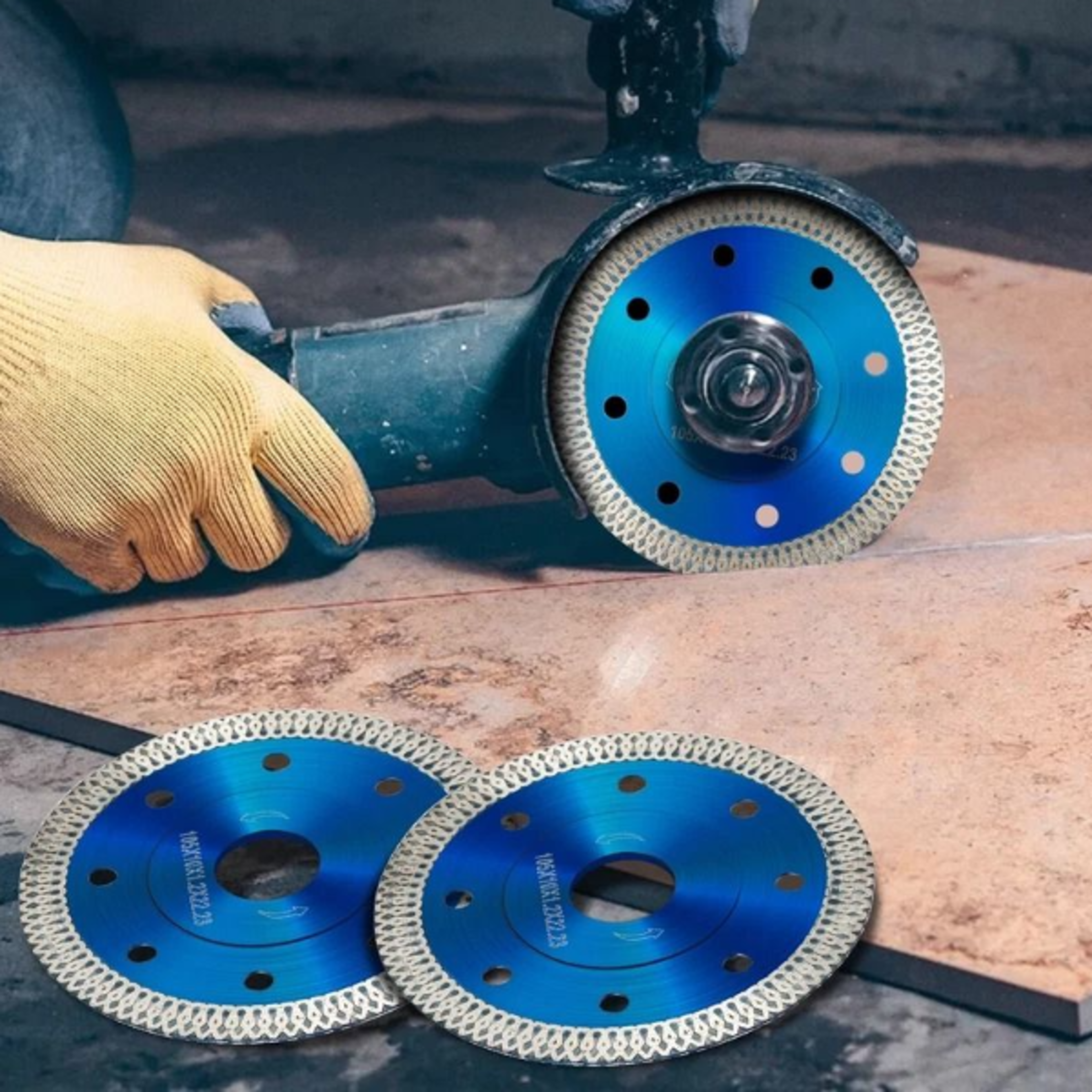 turbo diamond wet dry cutting blade for porcelain, ceramic, and granite