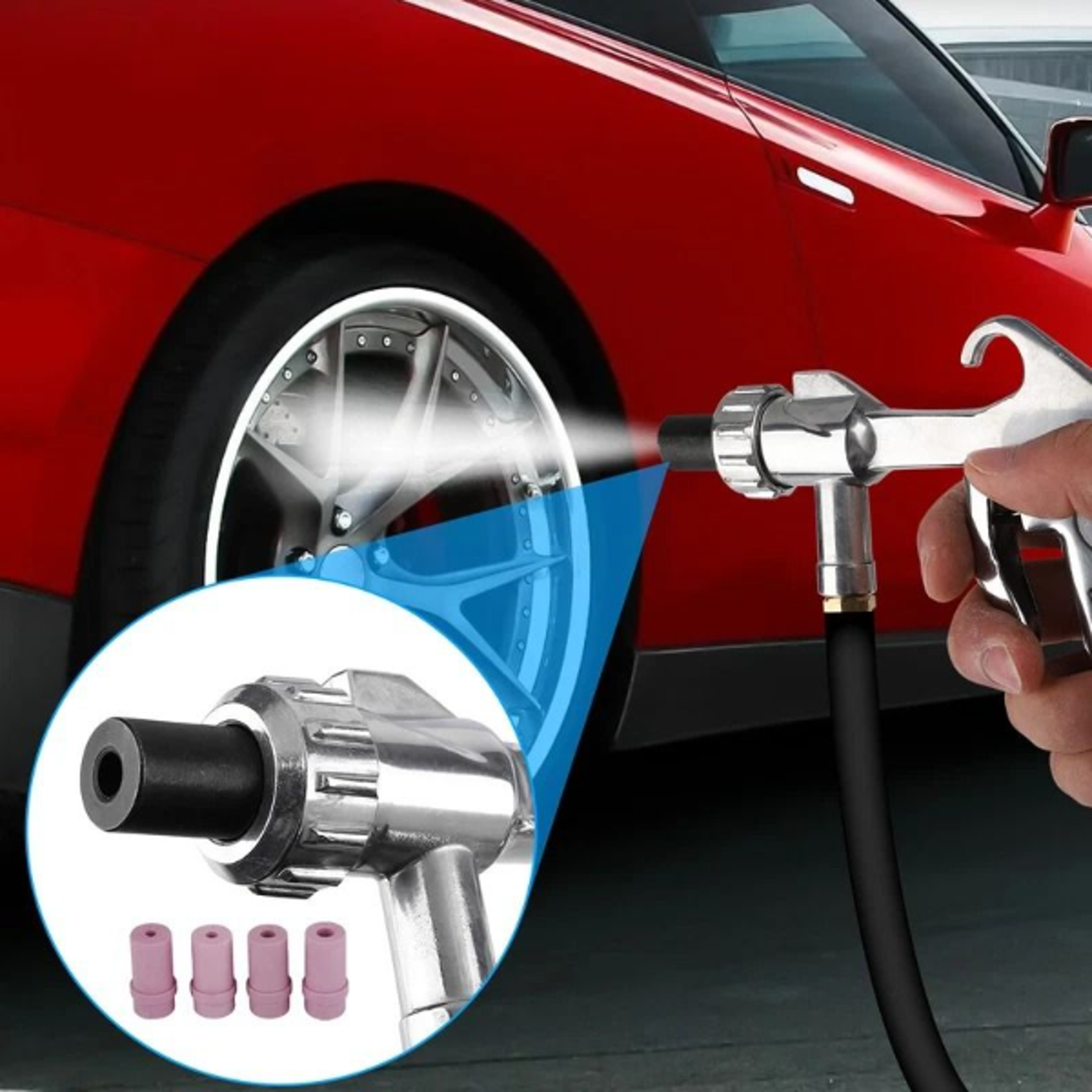 abrasive sandblasting gun kit ceramic nozzles for high pressure sandblasting & surface polishing