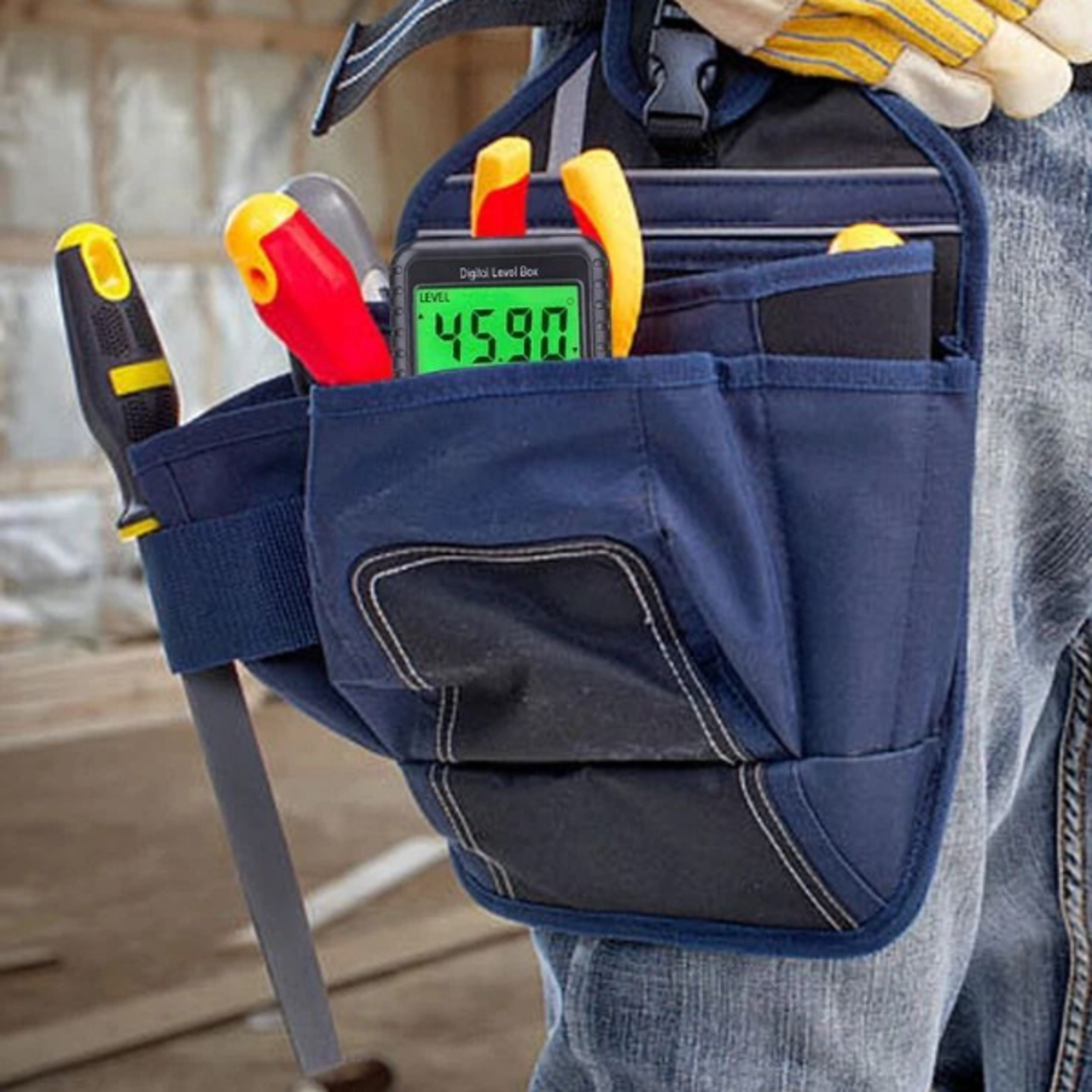 lcd digital magnetic angle finder protractor precision level box inclinometer for woodworking & construction