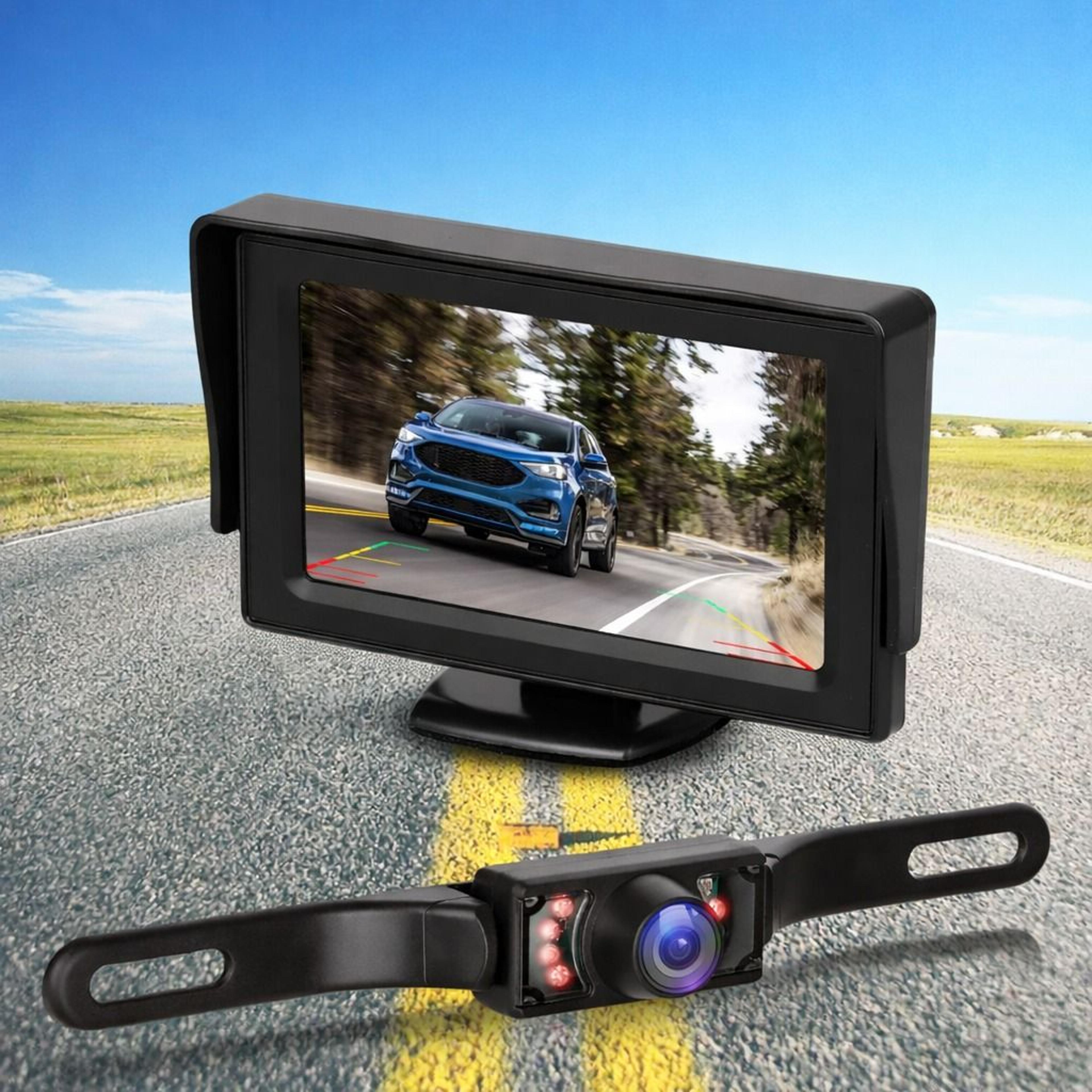 4.3 inch lcd rearview monitor backup camera kit with night vision