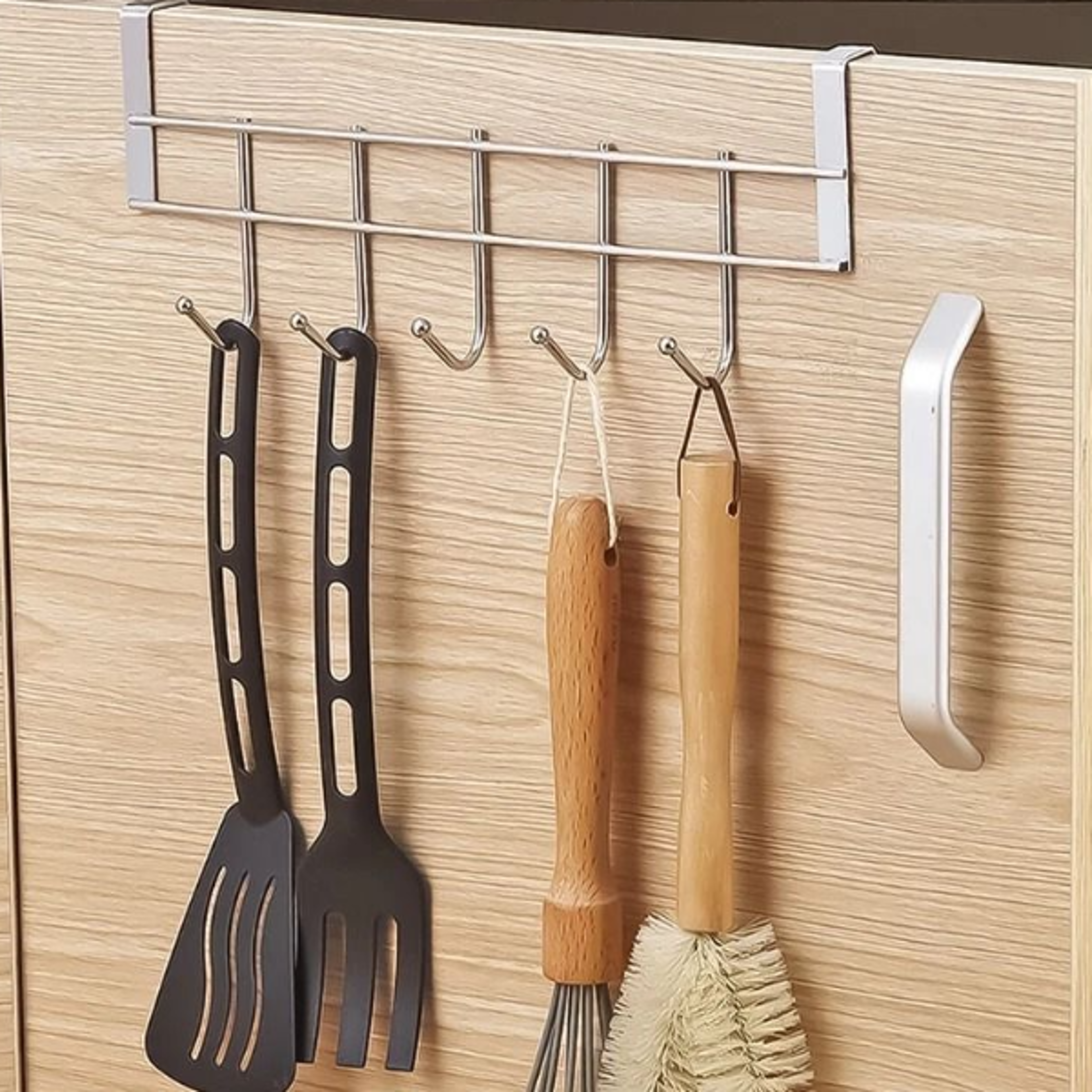 over the door hook rack metal organizer for clothes, hats, and bags modern bathroom storage solution