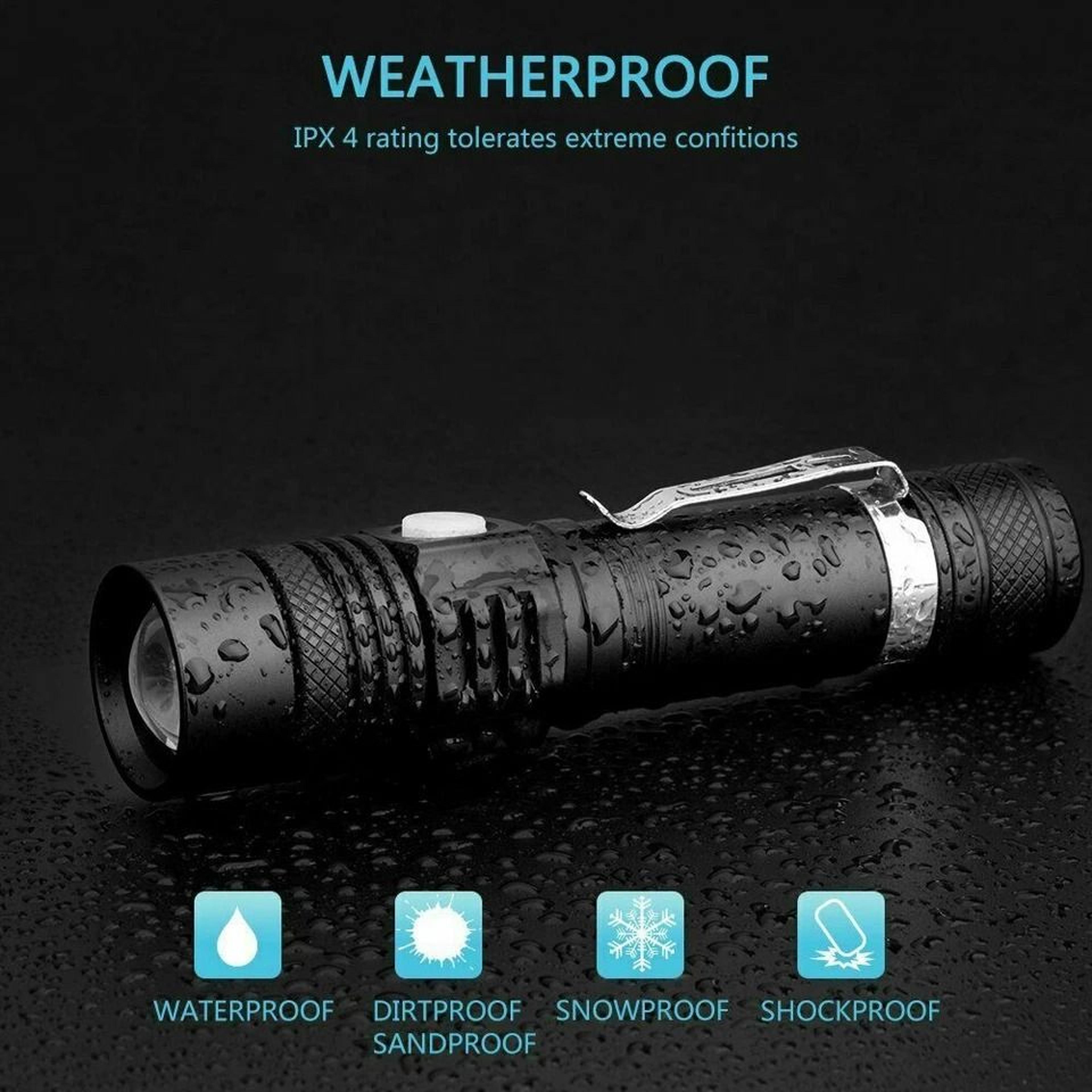 Rechargeable LED Tactical Flashlight With USB Charging 6