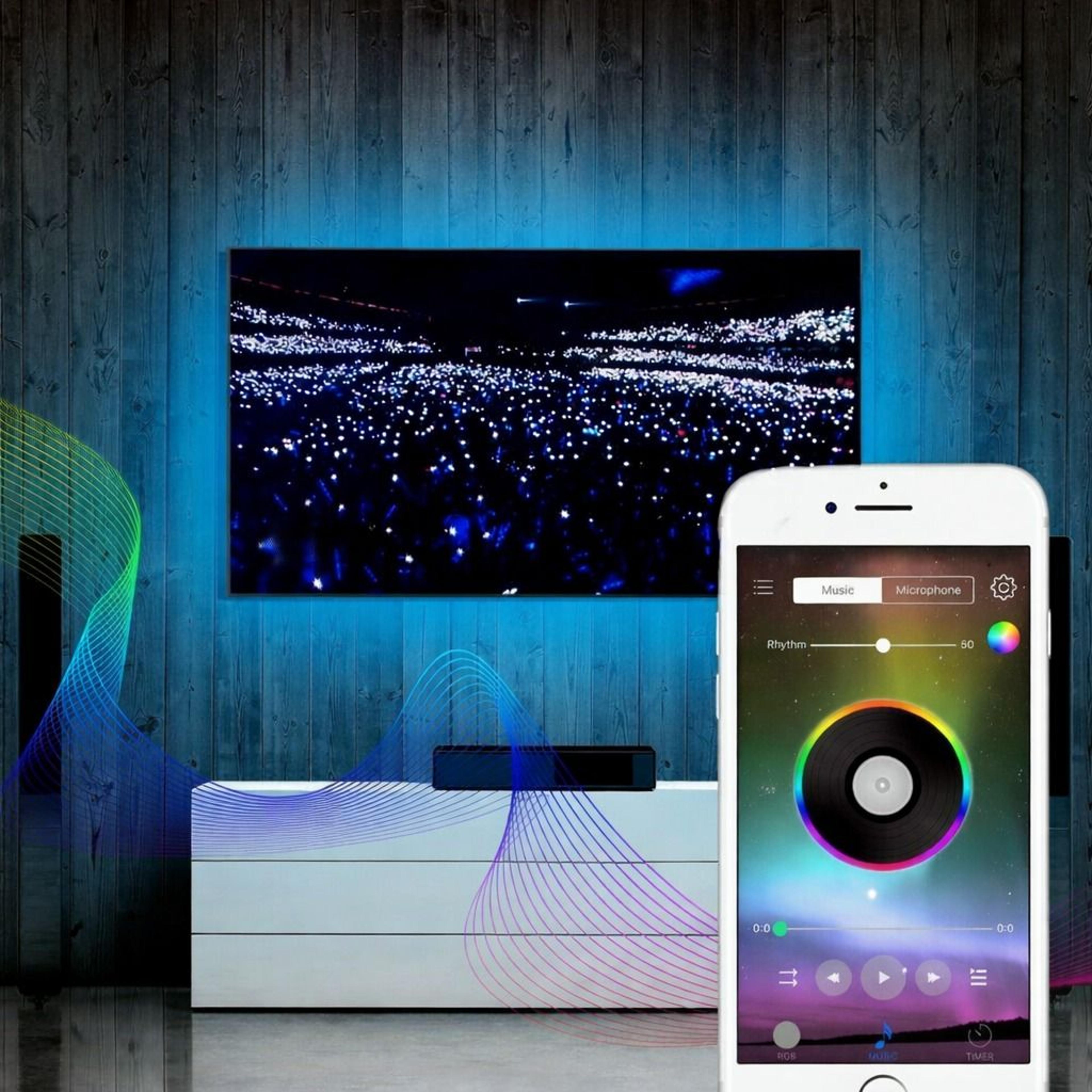 rgb waterproof led strip light smd kit with bluetooth & wifi control