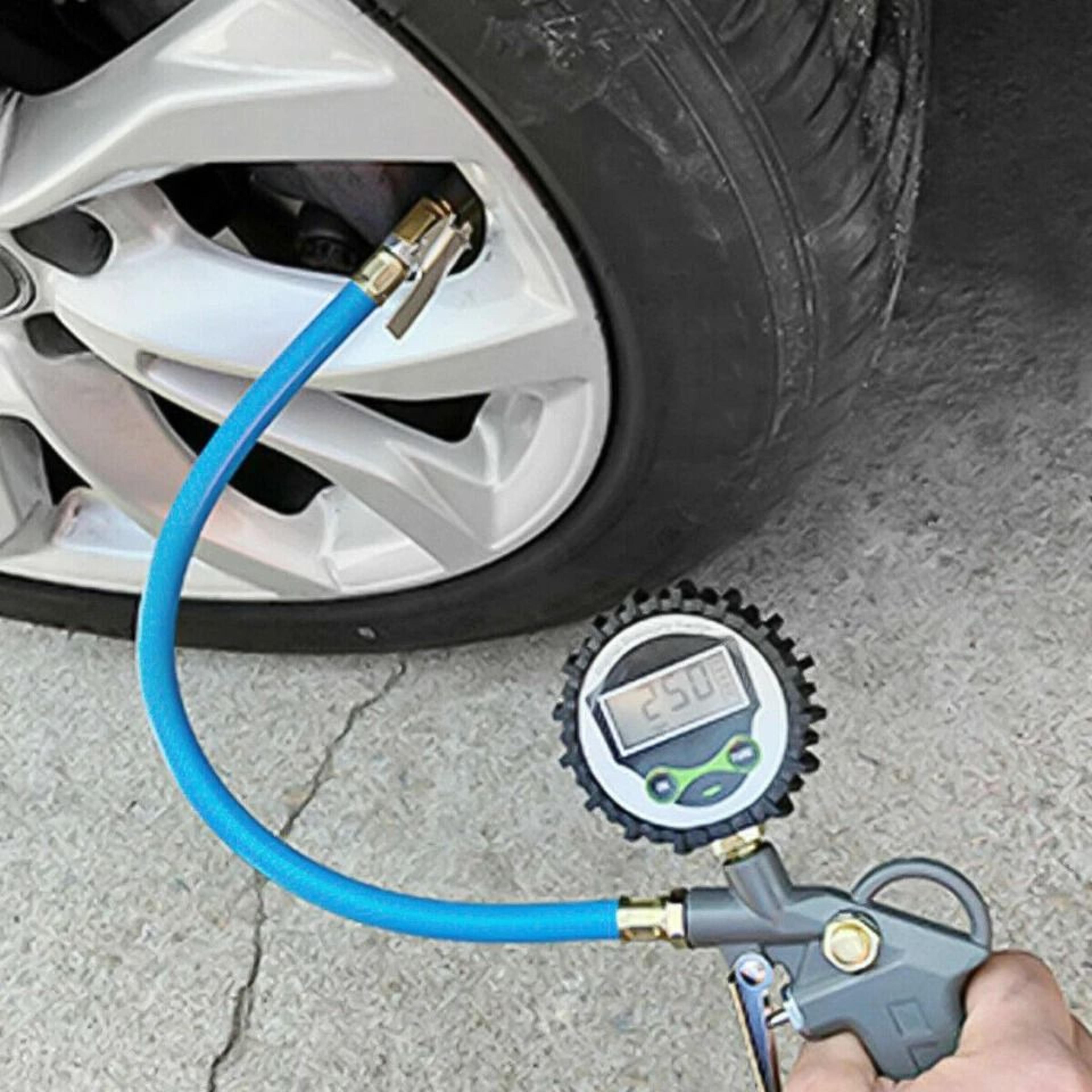 digital air tire inflator with pressure gauge