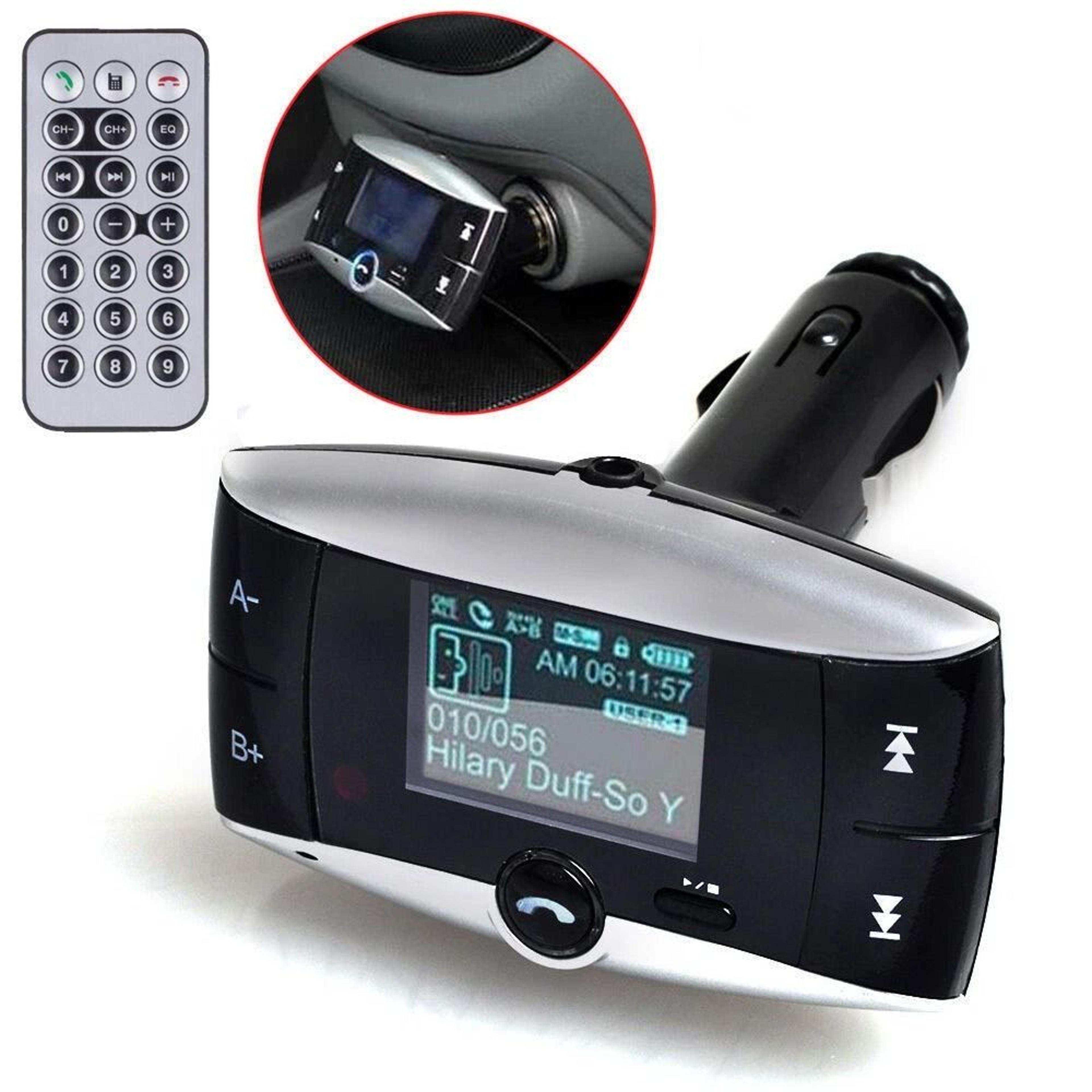Bluetooth Wireless FM Transmitter Modulator Car Kit With LCD Screen Remote 1
