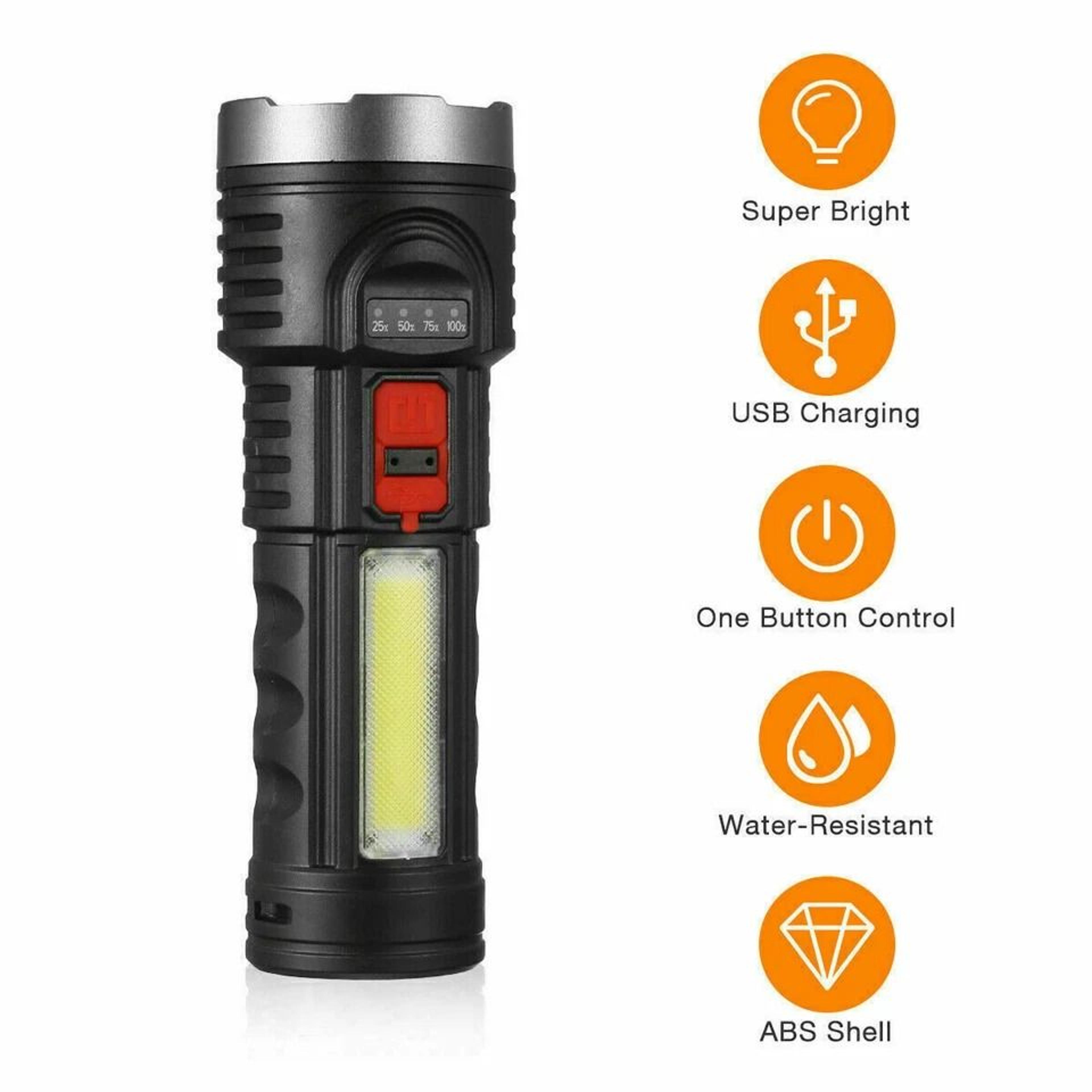 Super Bright Tactical Flashlight USB Rechargeable  Battery Waterproof LED Torch 5
